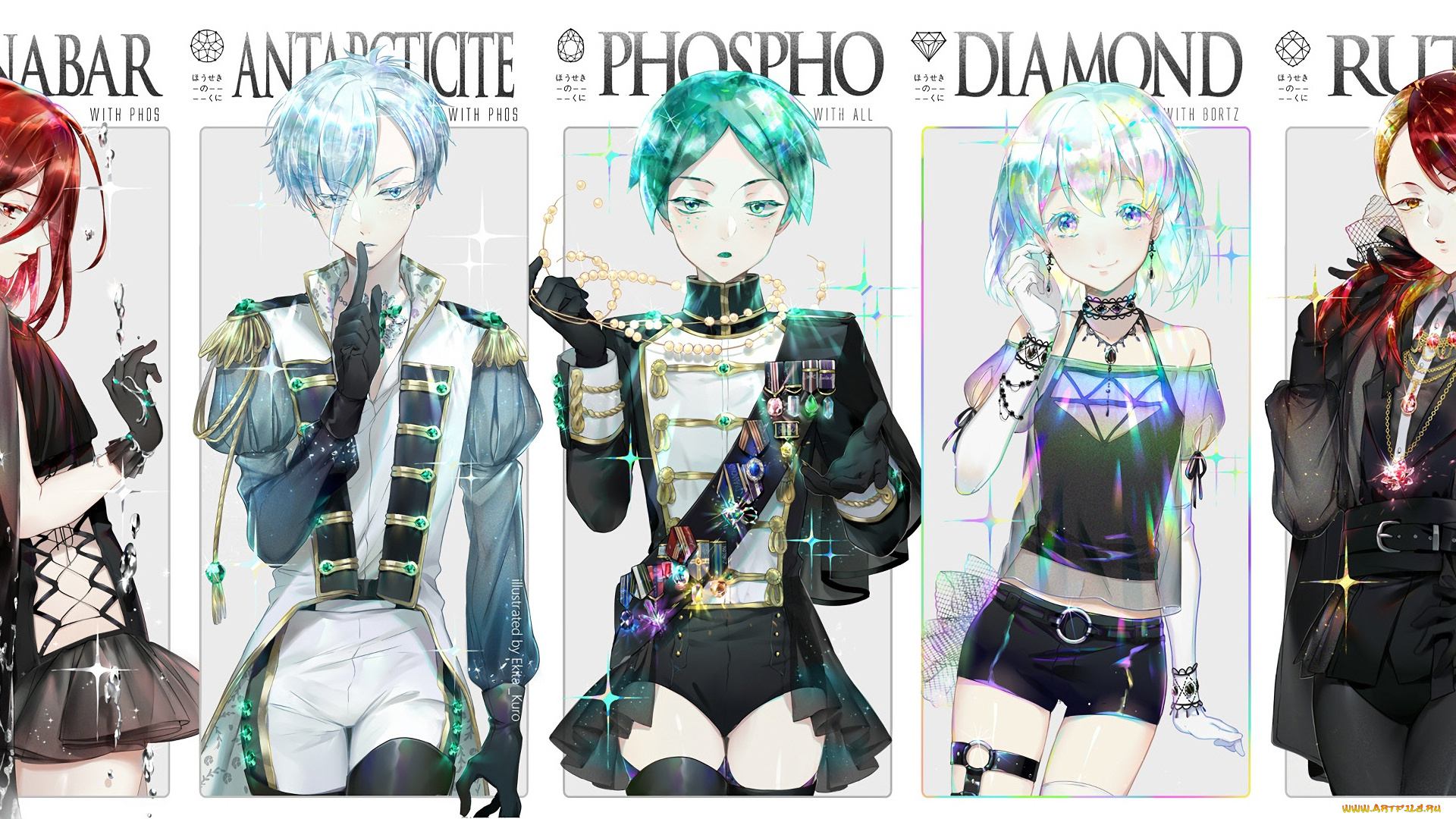 аниме, houseki, no, kuni, персонажи