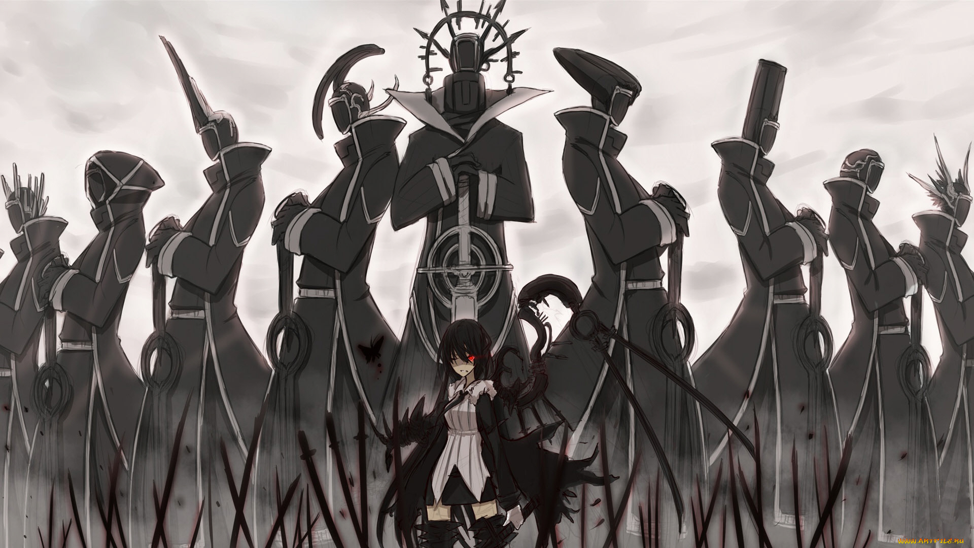 аниме, оружие, , техника, , технологии, девушка