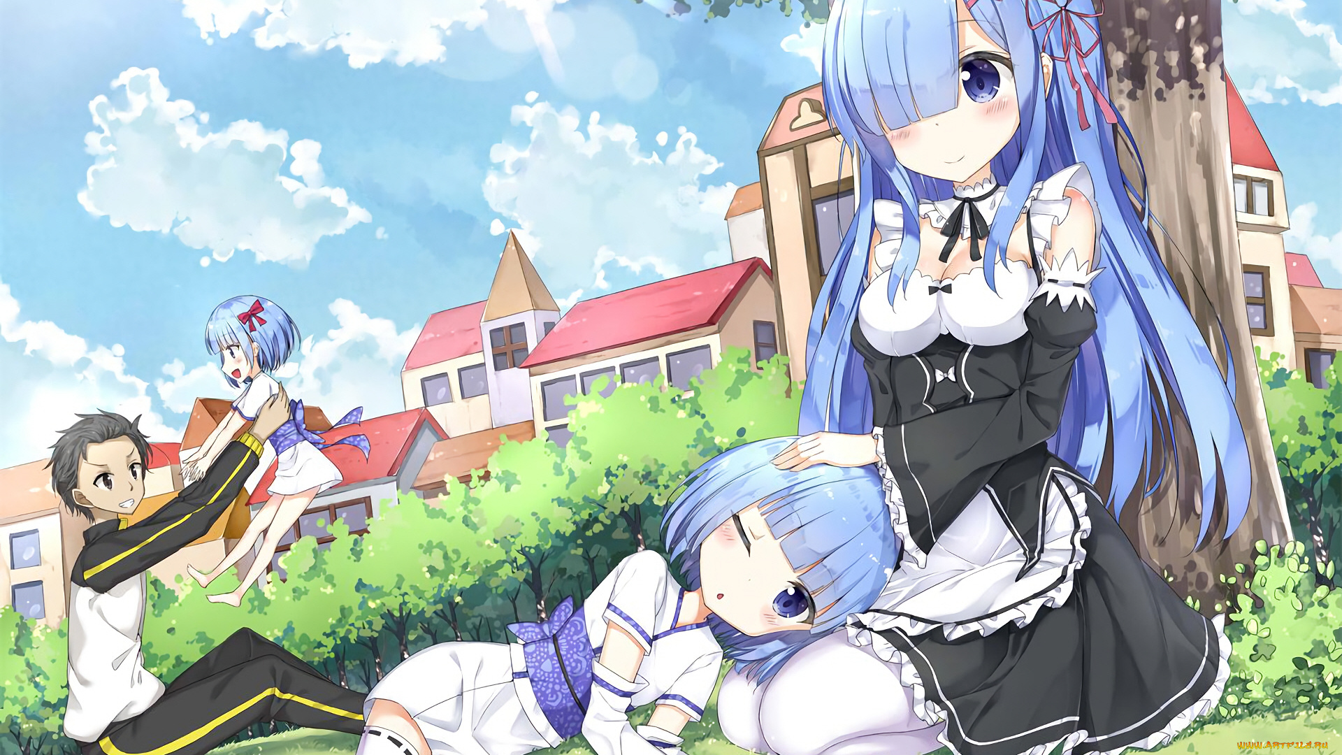 аниме, re, , zero, kara, hajimeru, isekai, seikatsu, семья