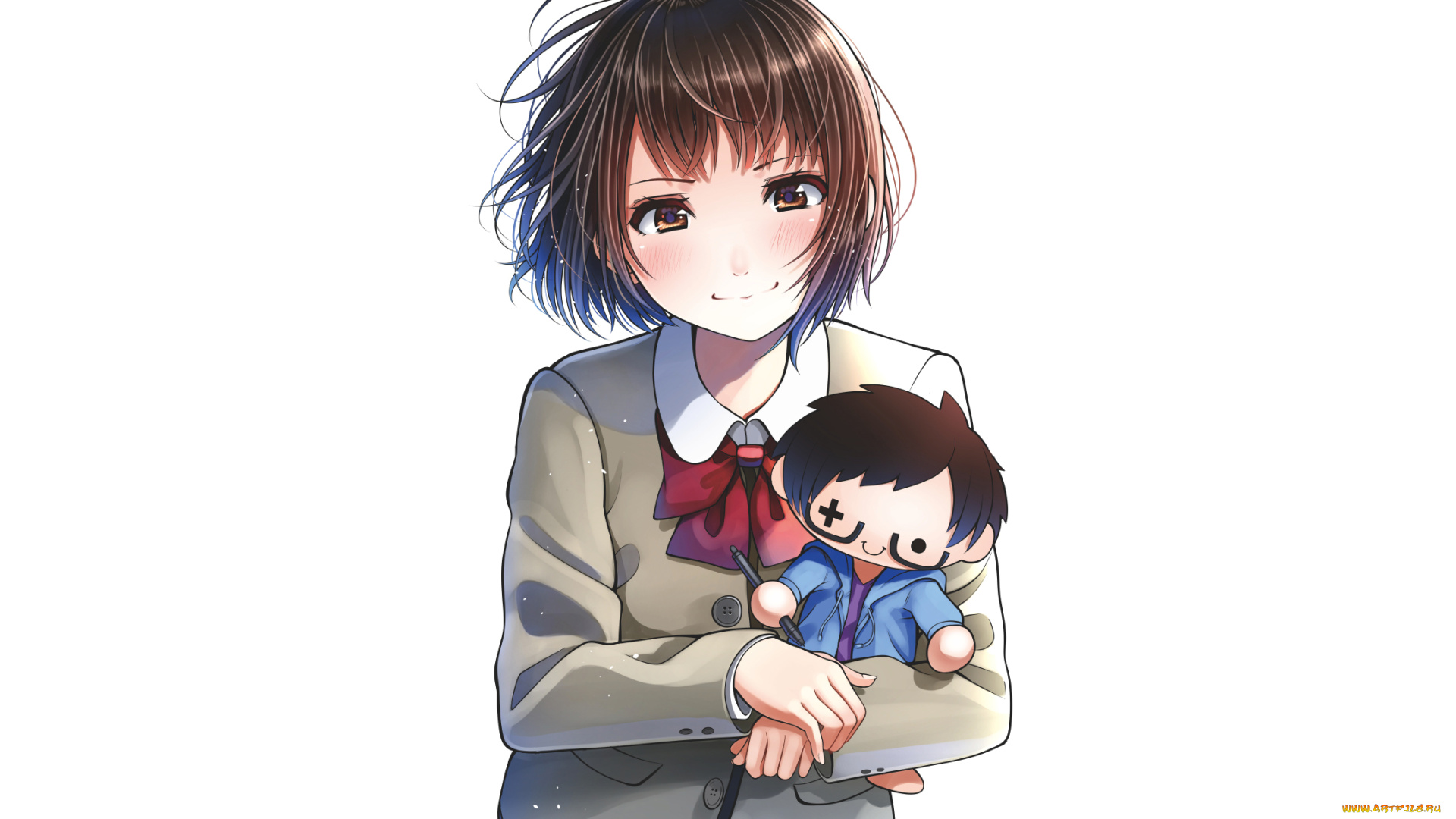 аниме, unknown, , другое, , взгляд, девушка, фон