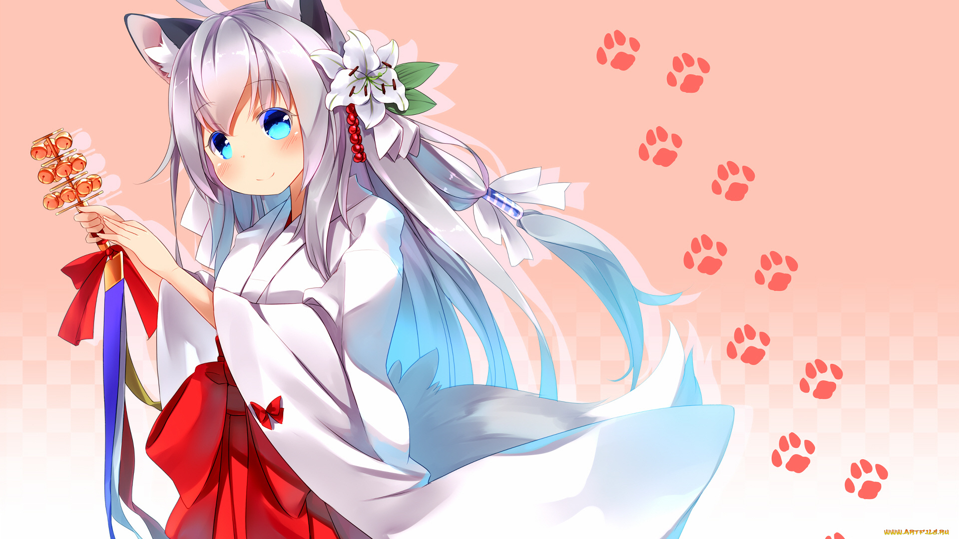 аниме, животные, , существа, девушка