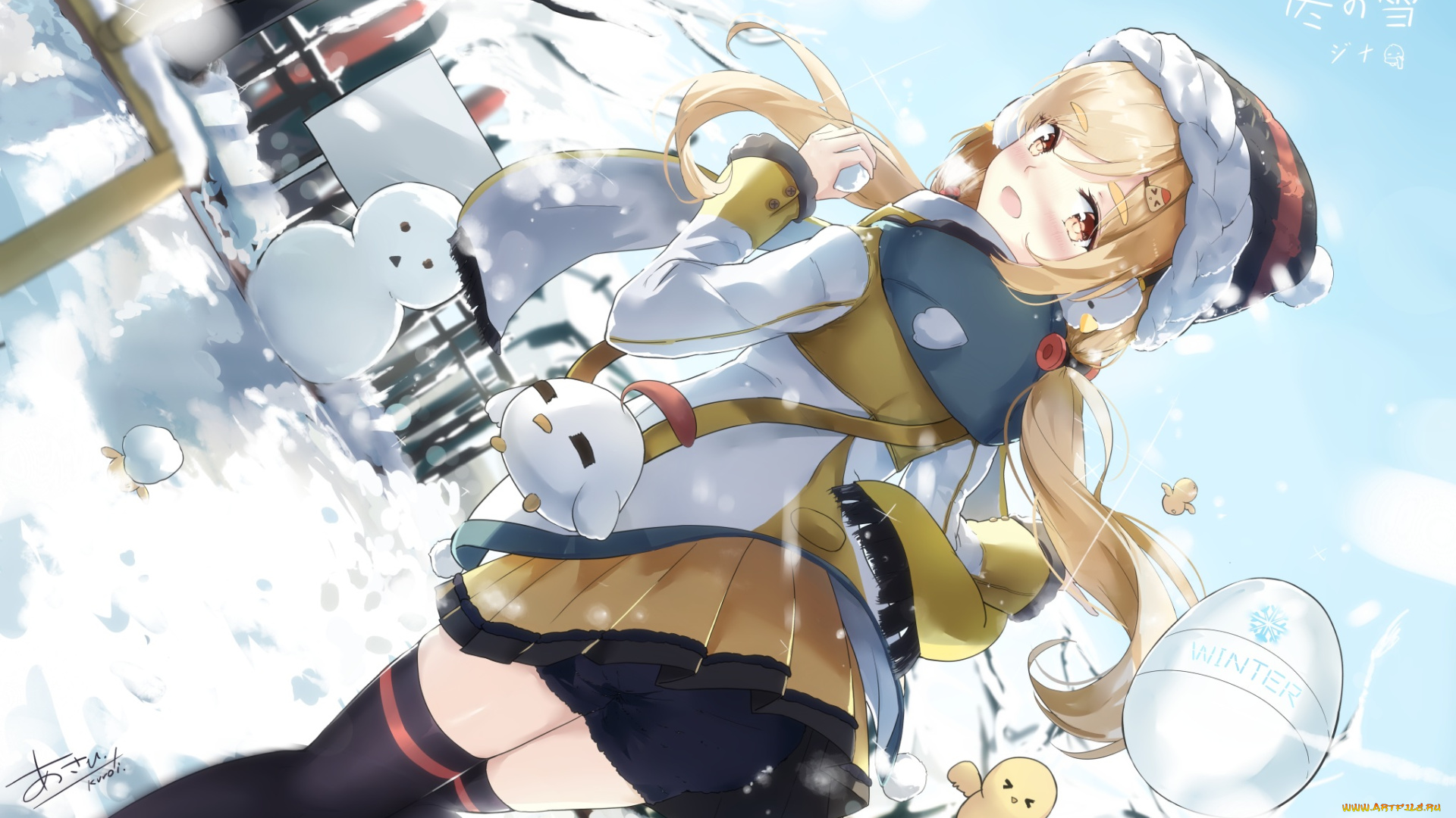 аниме, зима, , новый, год, , рождество, kyod