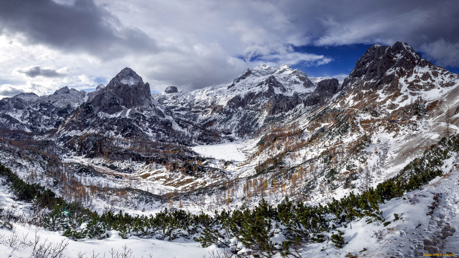 природа, горы, снег, вершины