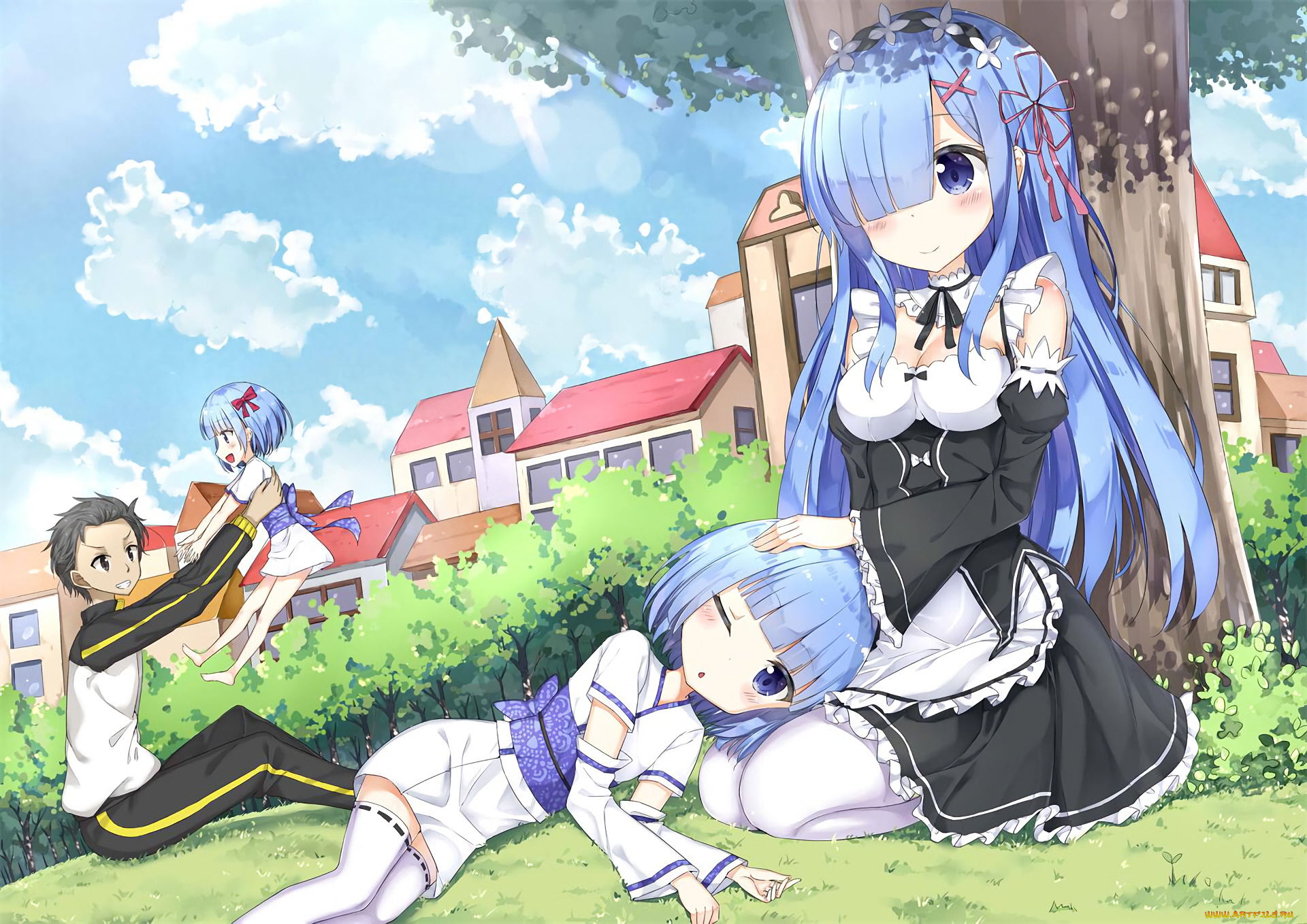 аниме, re, , zero, kara, hajimeru, isekai, seikatsu, семья