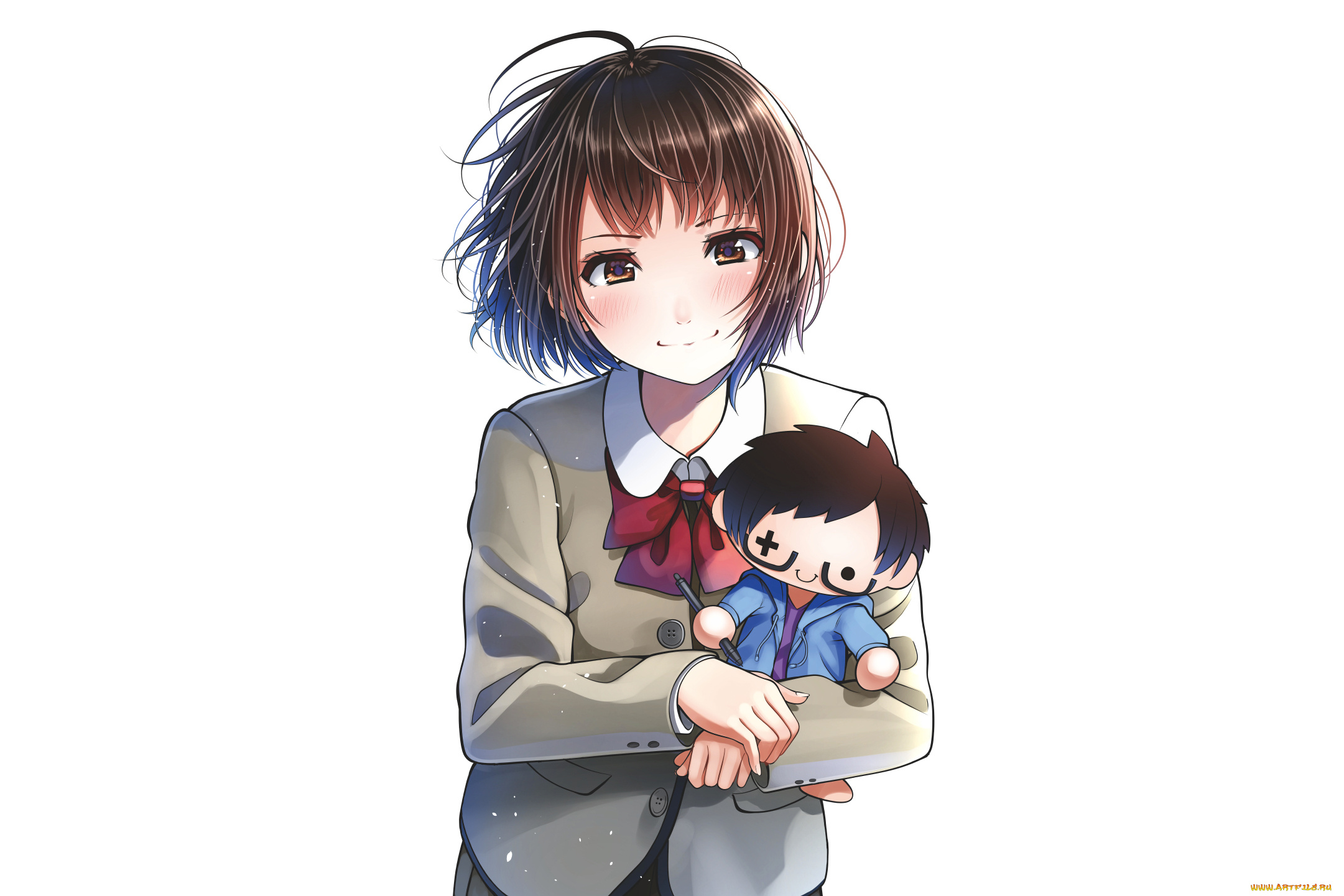 аниме, unknown, , другое, , взгляд, девушка, фон