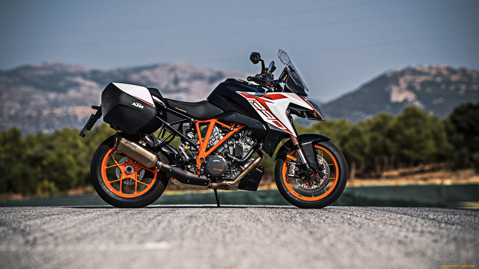 2019, ktm, 1290, super, duke, gt, мотоциклы, ktm, дорога, спортивный, мотоцикл, вид, сбоку, оранжевый, черный
