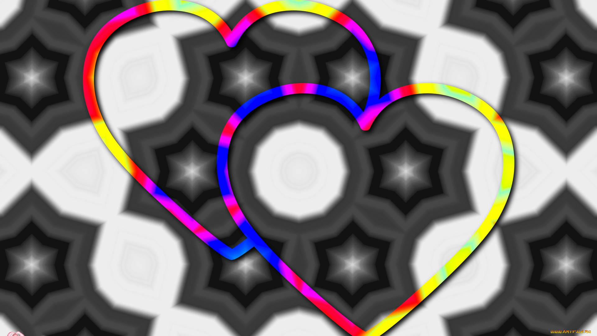 3д, графика, романтика, , romantics, фракталы, звездочки, любовь, сердечки