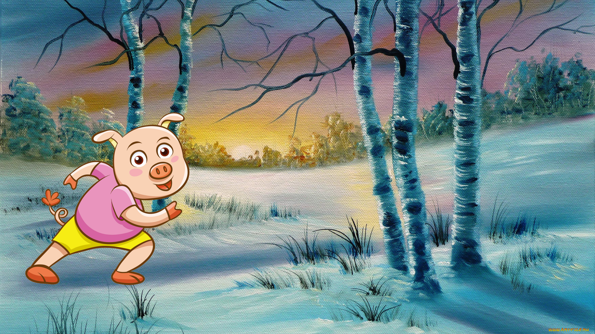 календари, праздники, , салюты, дерево, поросенок, снег