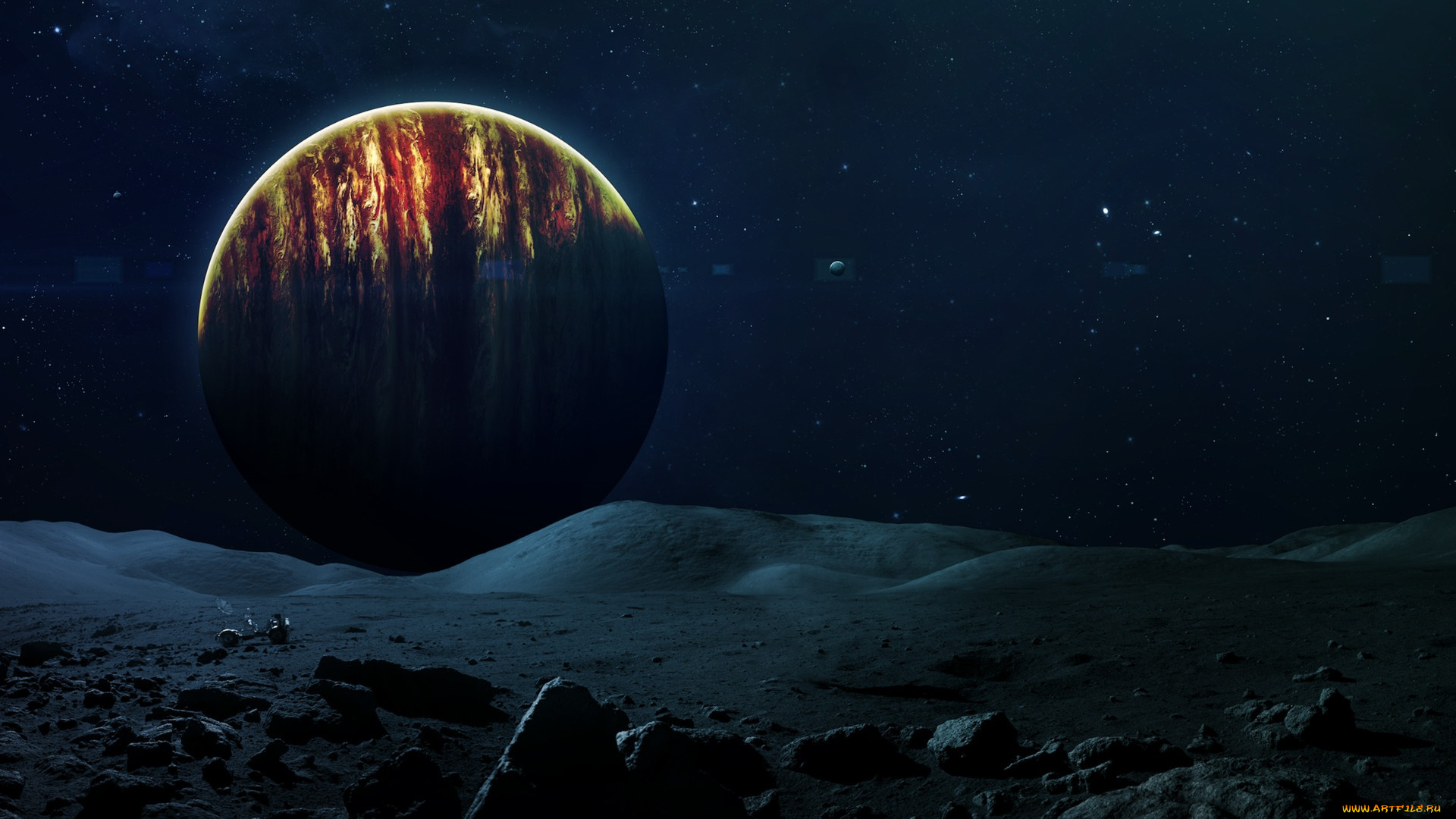 космос, арт, планета, поверхность