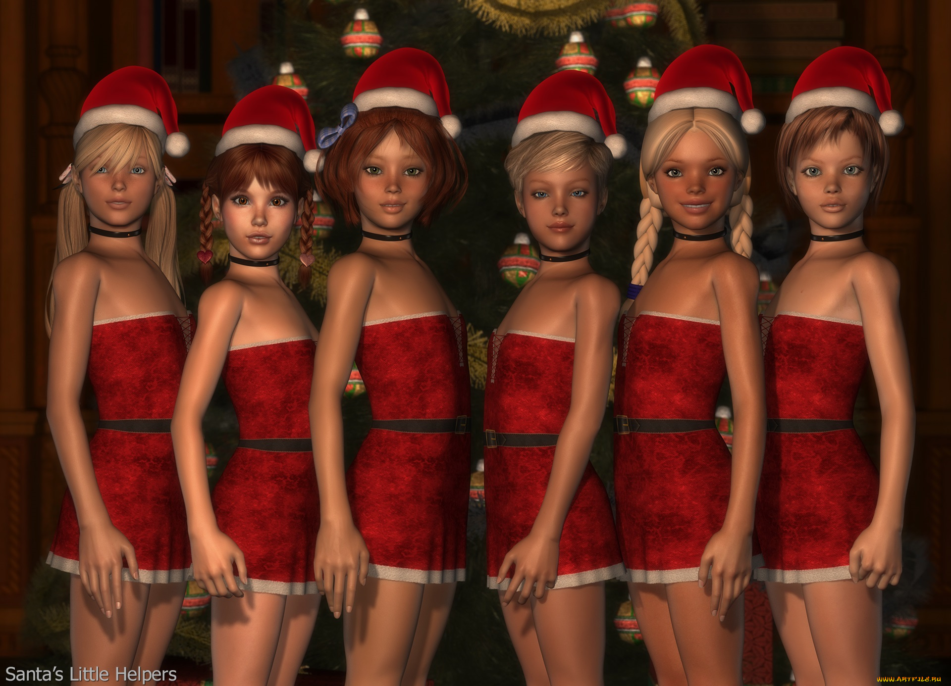 3д, графика, праздники, , holidays, взгляд, девочки, фон