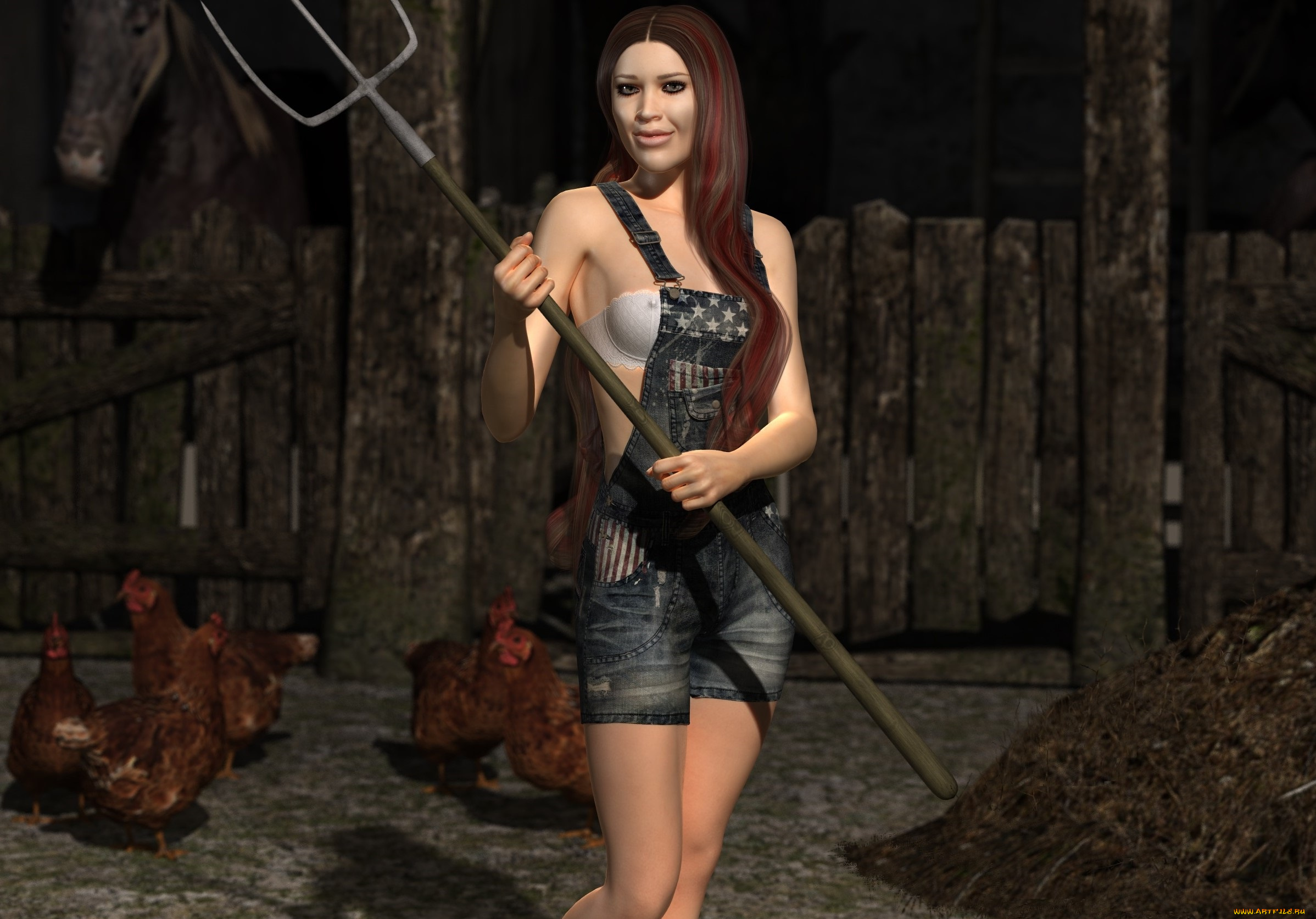 3д, графика, люди, , people, девушка, взгляд, фон