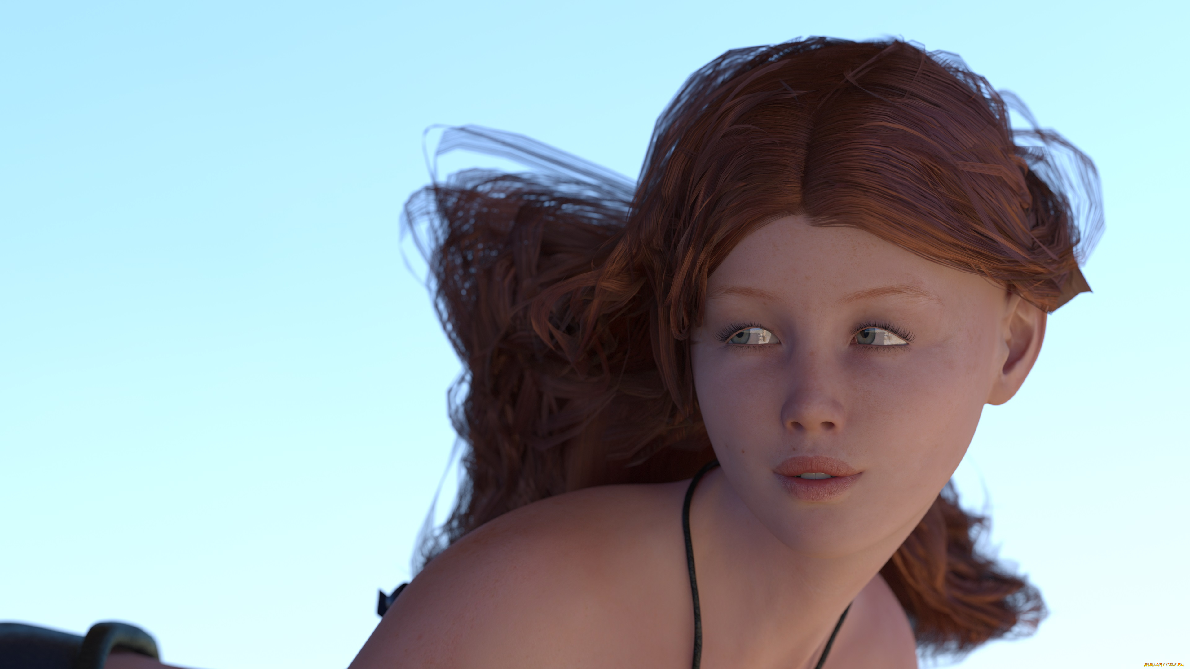 3д, графика, портрет, , portraits, фон, взгляд, девушка