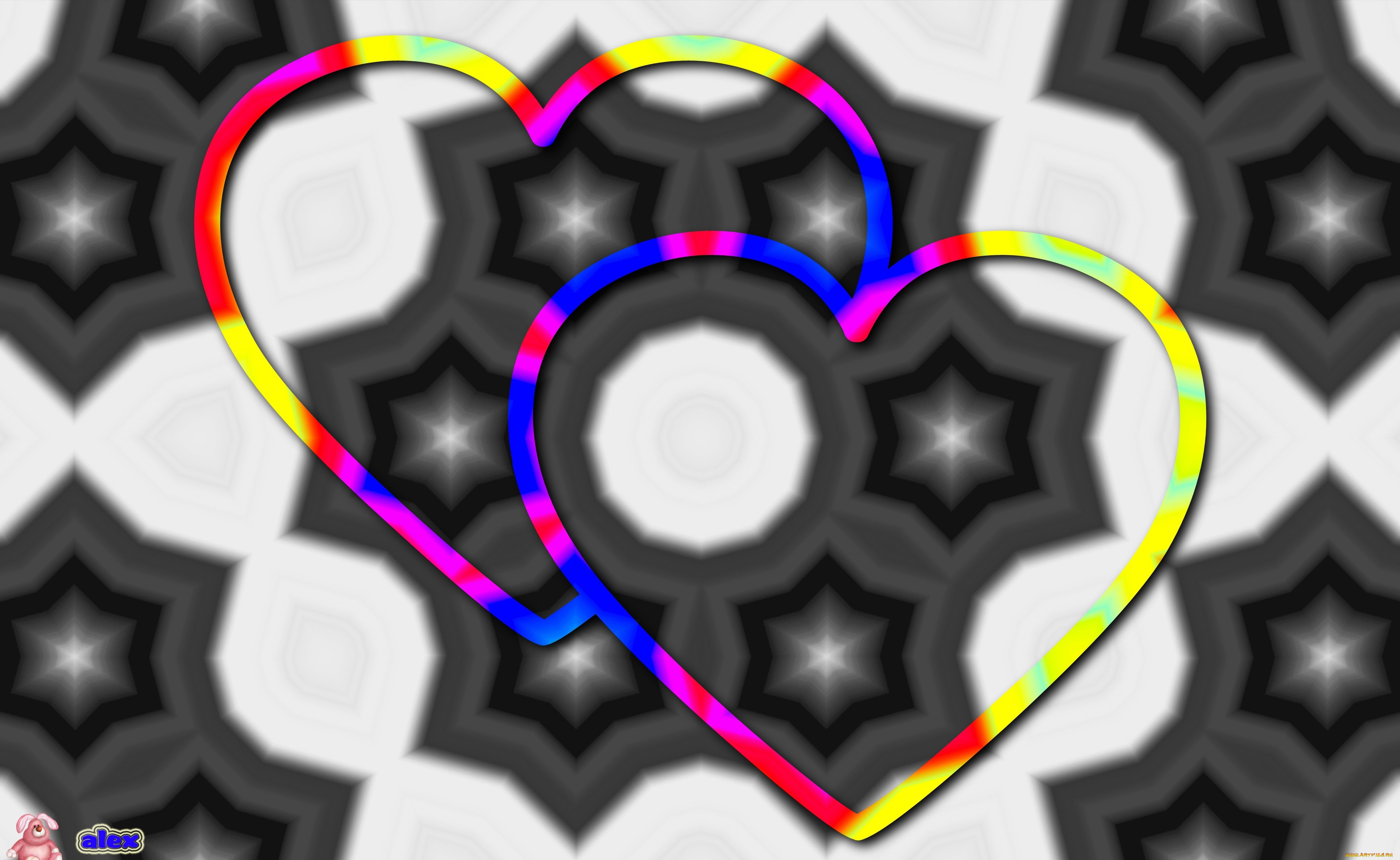 3д, графика, романтика, , romantics, фракталы, звездочки, любовь, сердечки