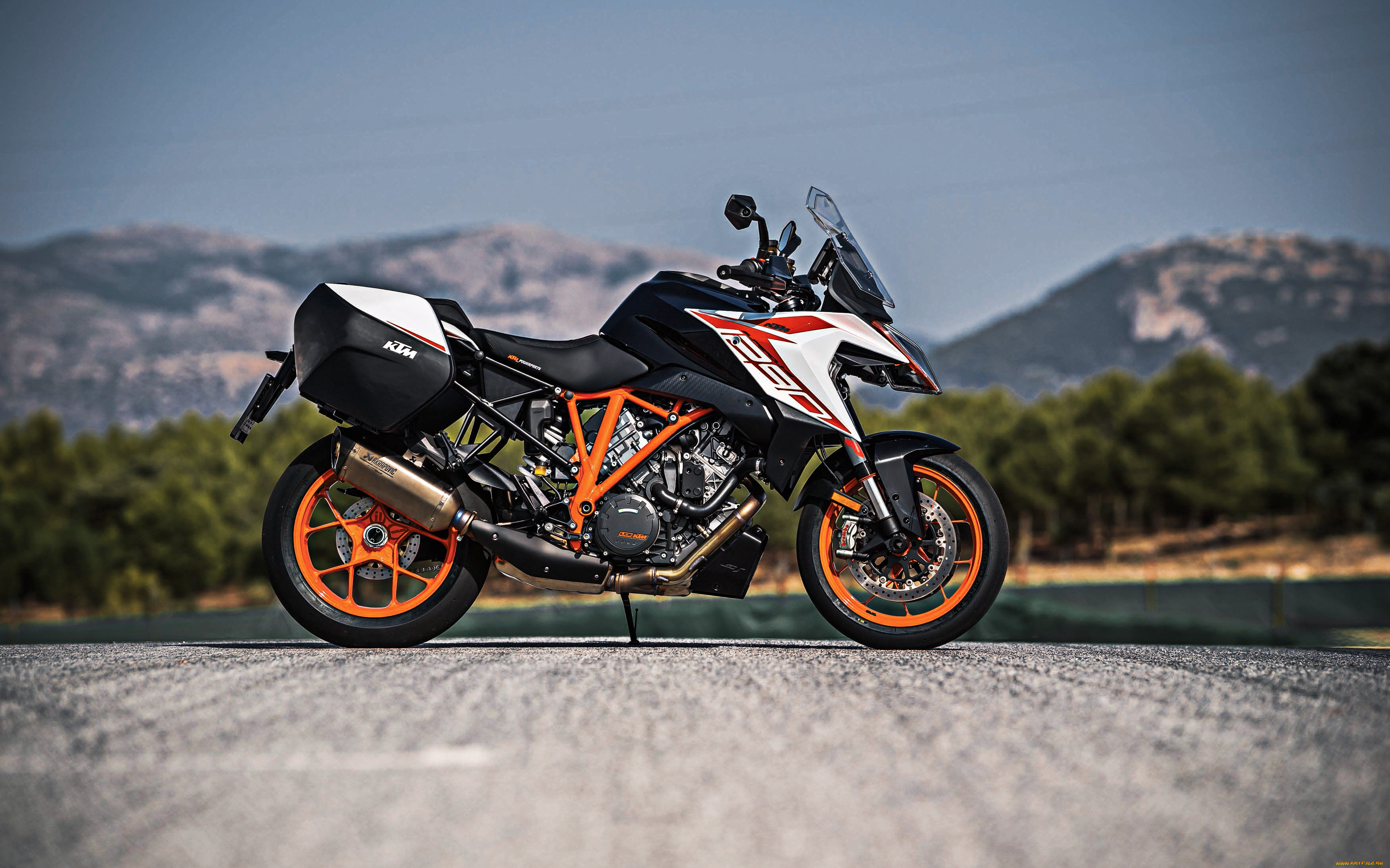 2019, ktm, 1290, super, duke, gt, мотоциклы, ktm, дорога, спортивный, мотоцикл, вид, сбоку, оранжевый, черный