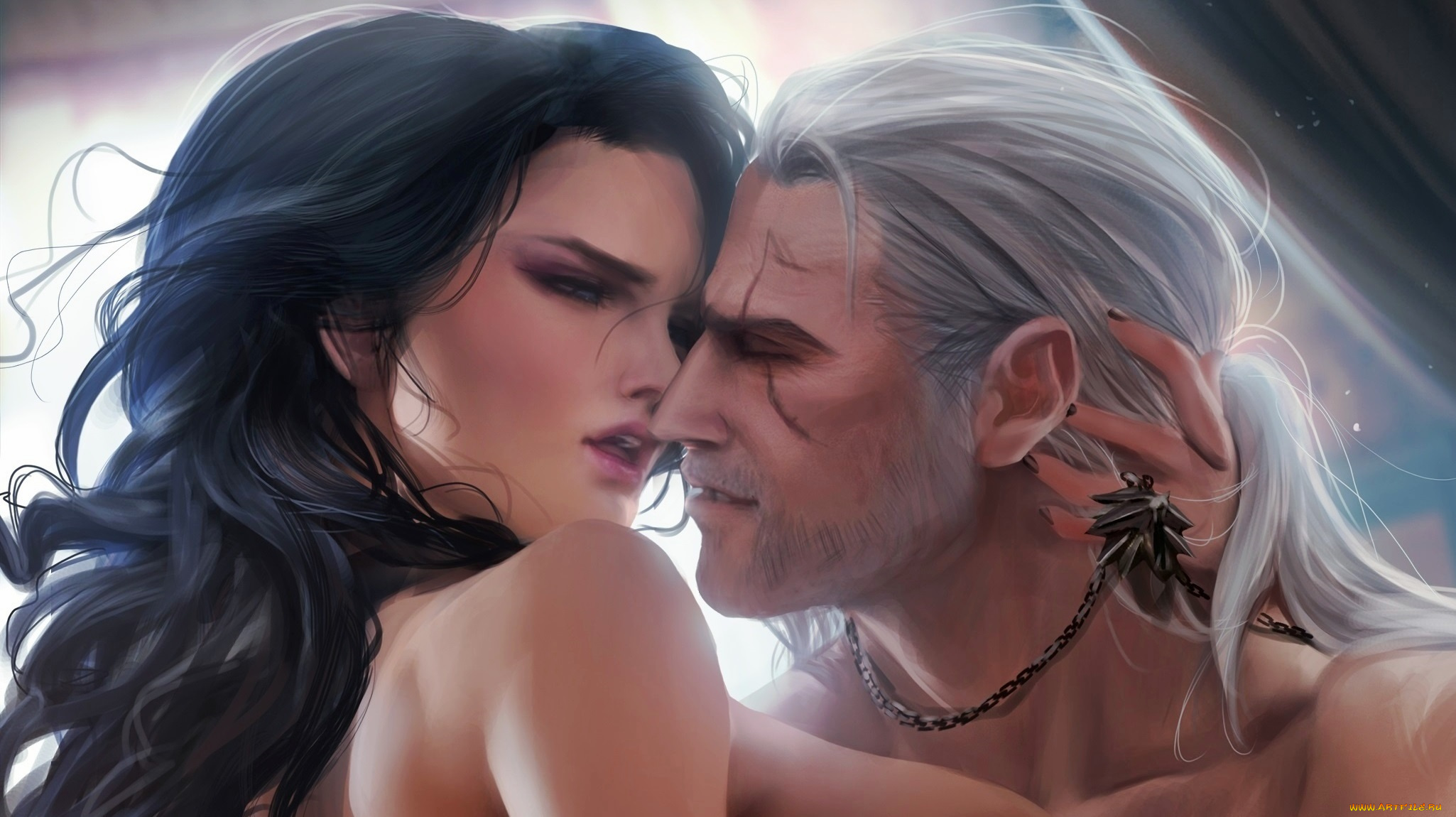 видео, игры, the, witcher, йеннифэр, шрам, геральт, ведьмак, ведьма