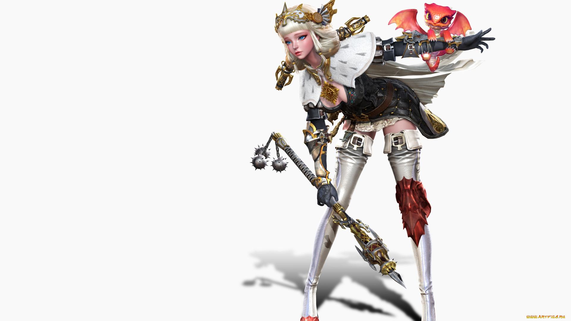 3д, графика, фантазия, , fantasy, девушка, дракончик