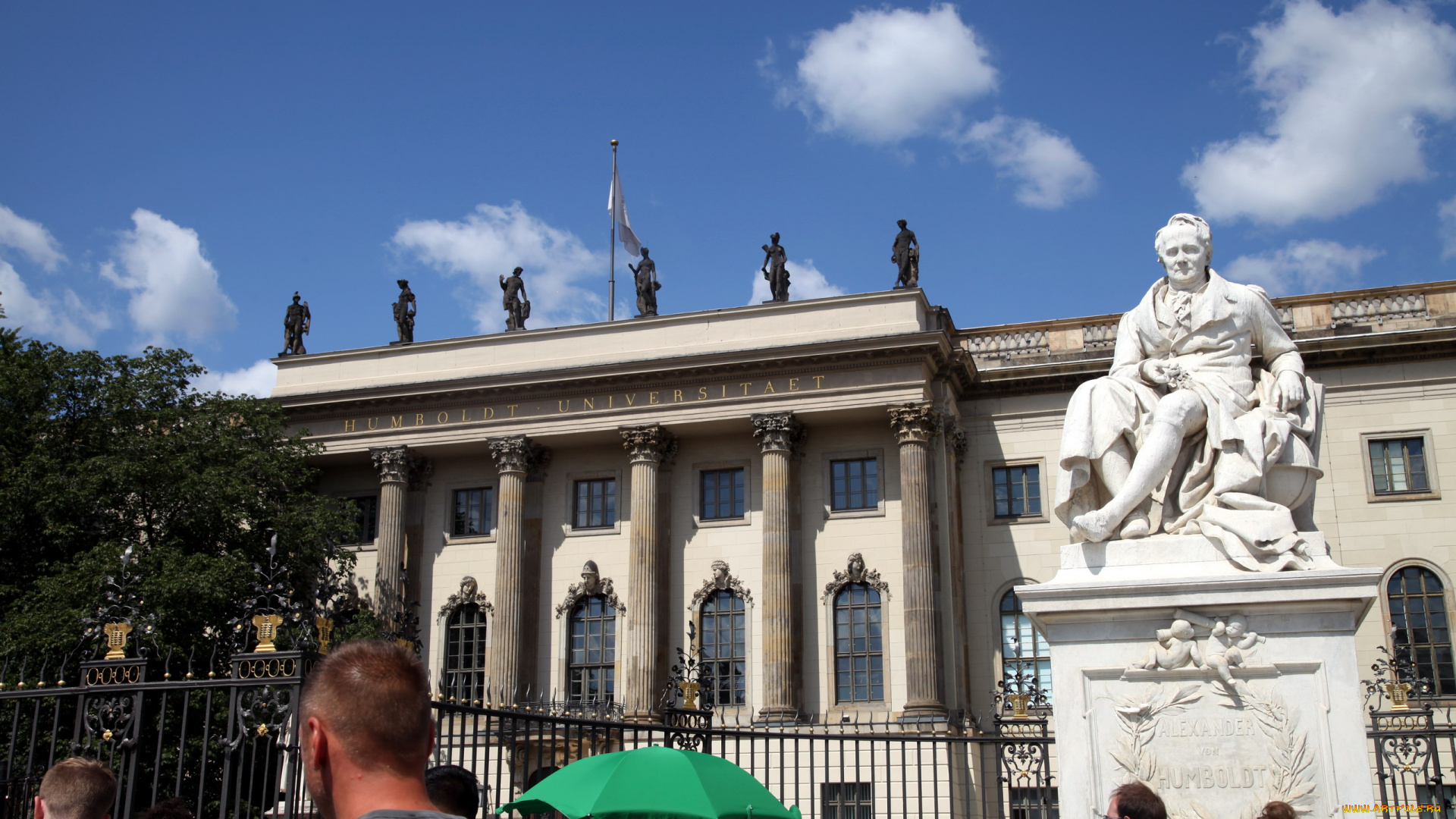 города, берлин, , германия, университет, памятник