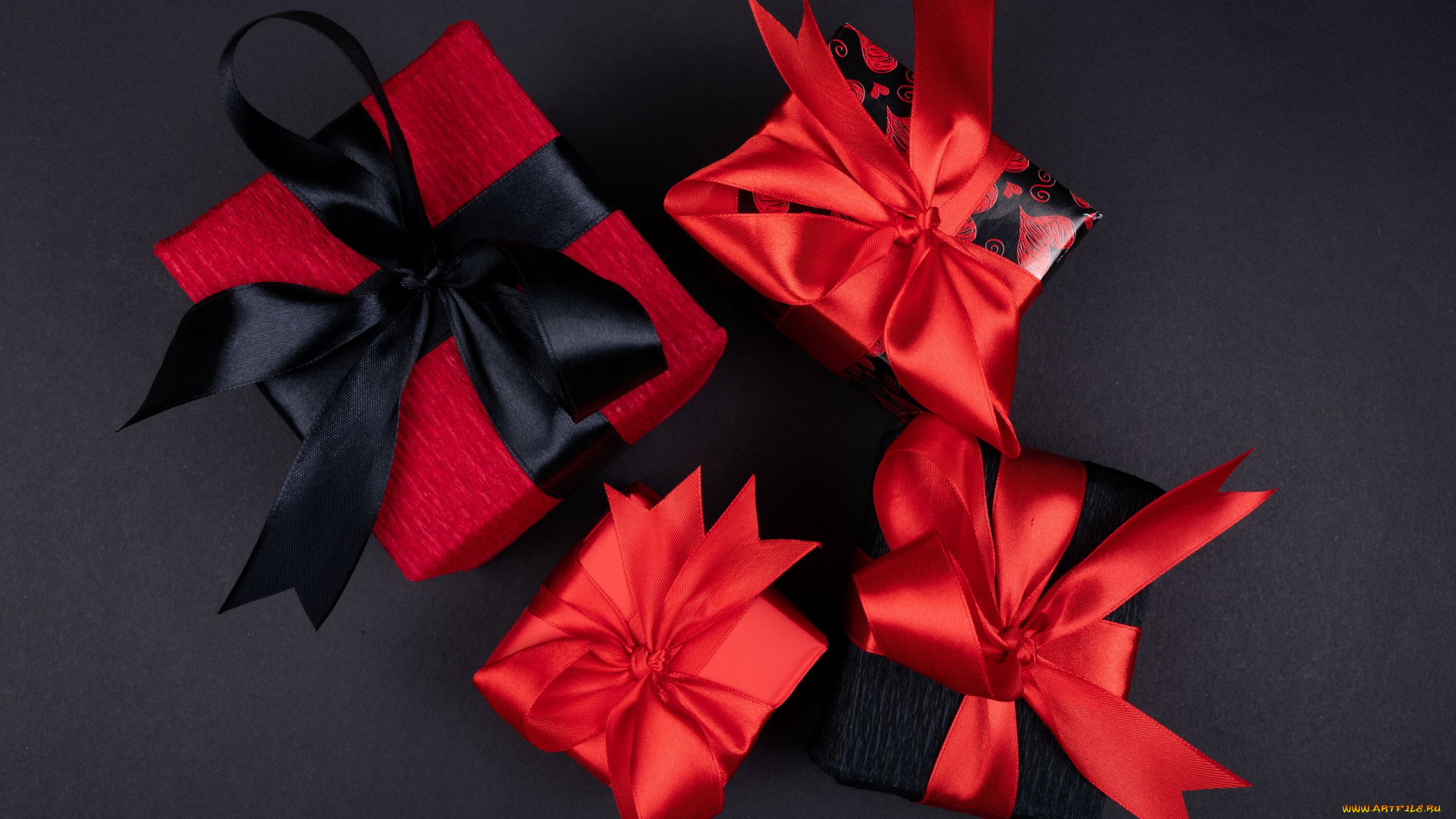 праздничные, подарки, и, коробочки, подарки, ленты, банты