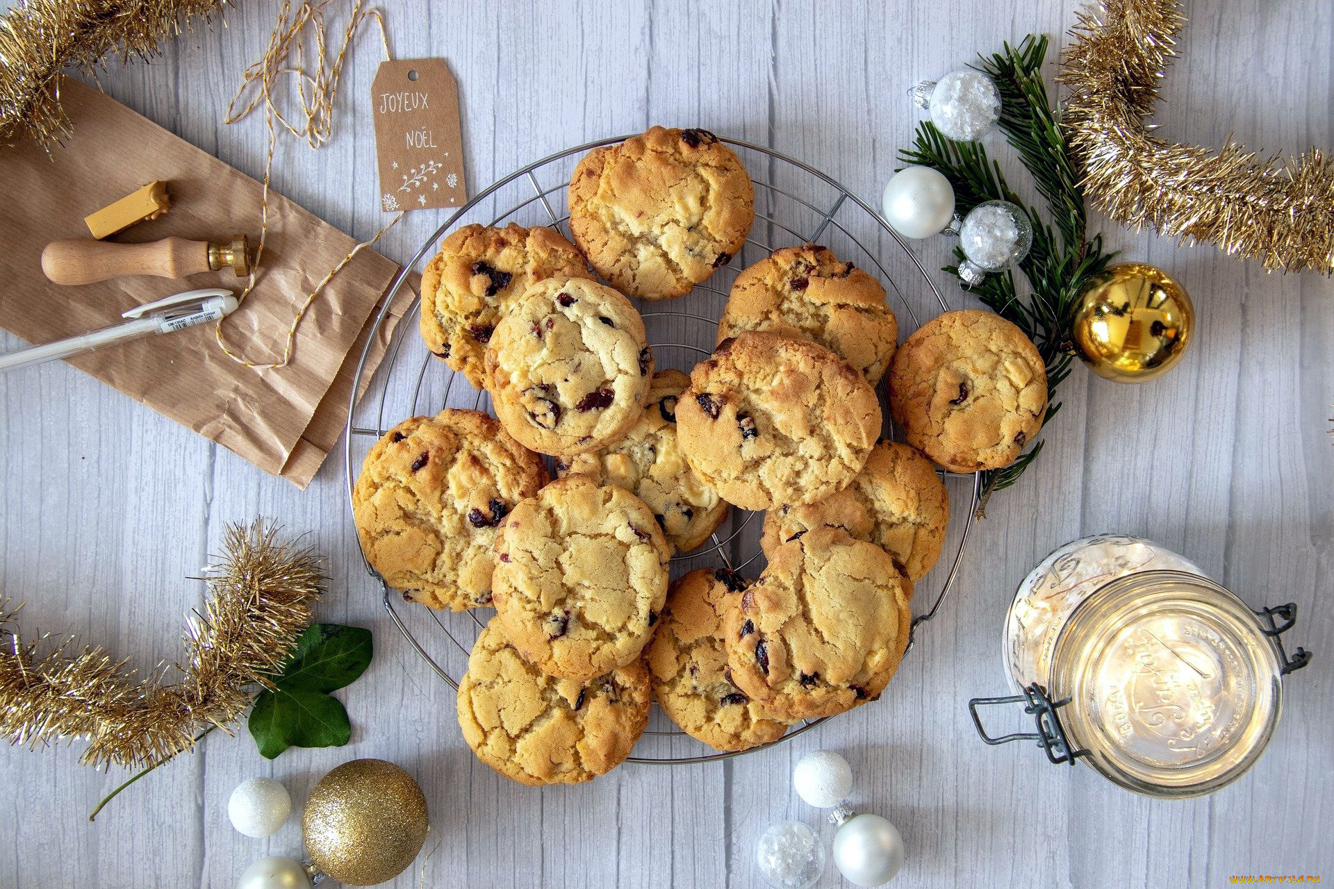 праздничные, угощения, свеча, печенье