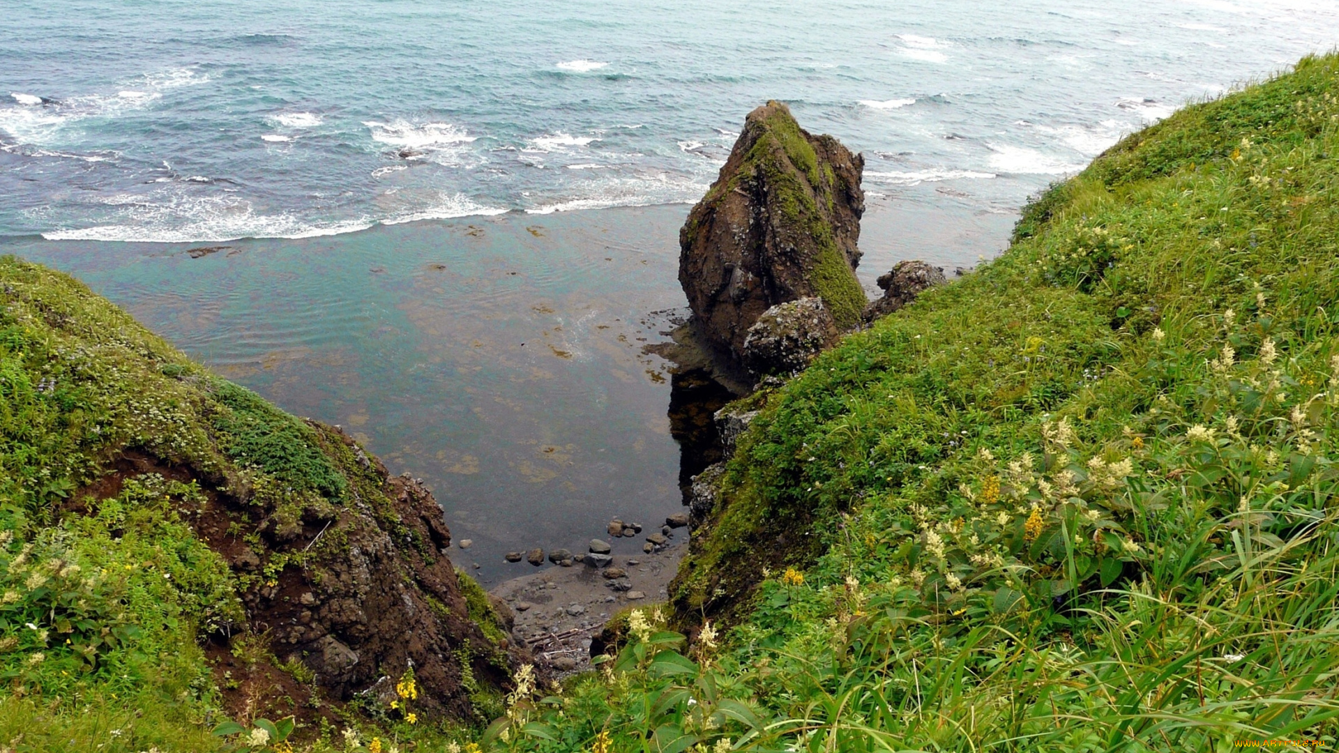 бухта, тихая, сахалин, природа, побережье, бухта, тихая, сахалин, россия, море, скалы