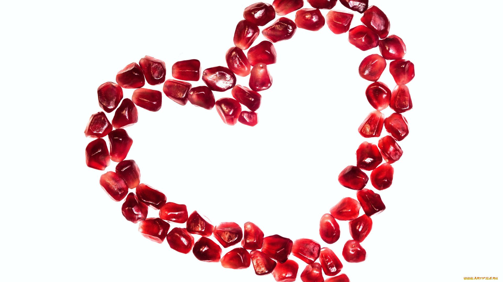 еда, гранат, сердечко, зерна