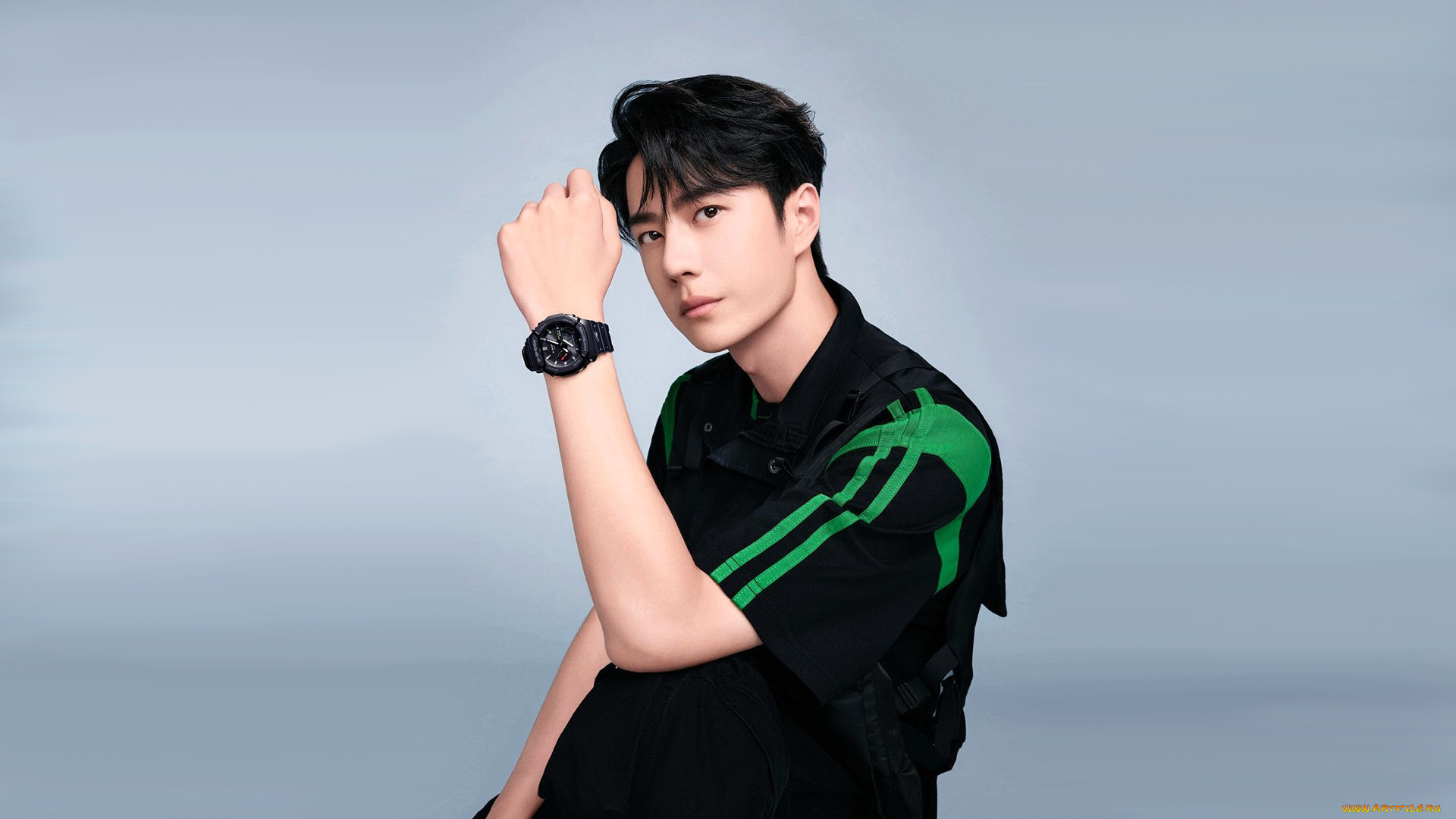 мужчины, wang, yi, bo, актер, футболка, часы