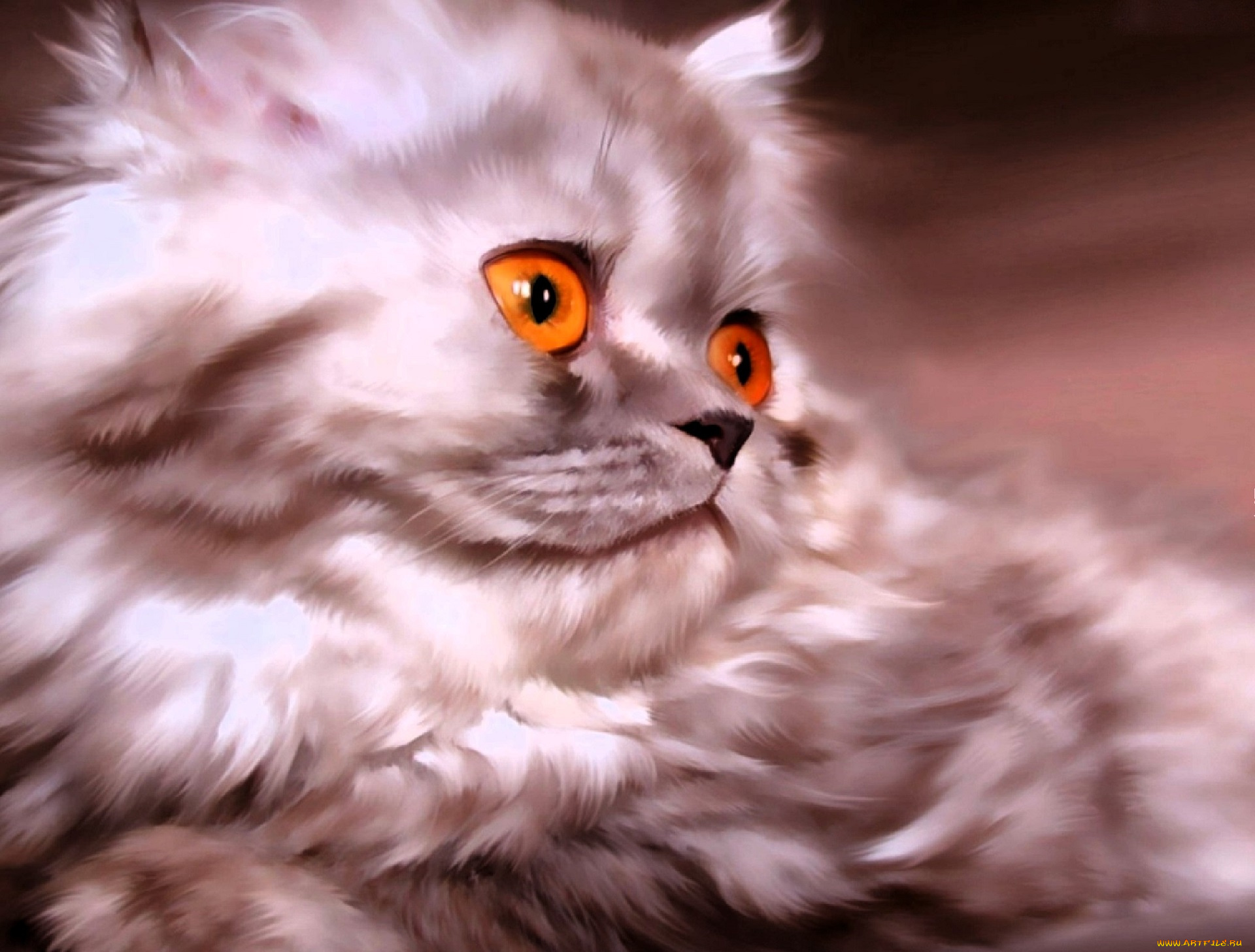 рисованное, животные, , коты, кот