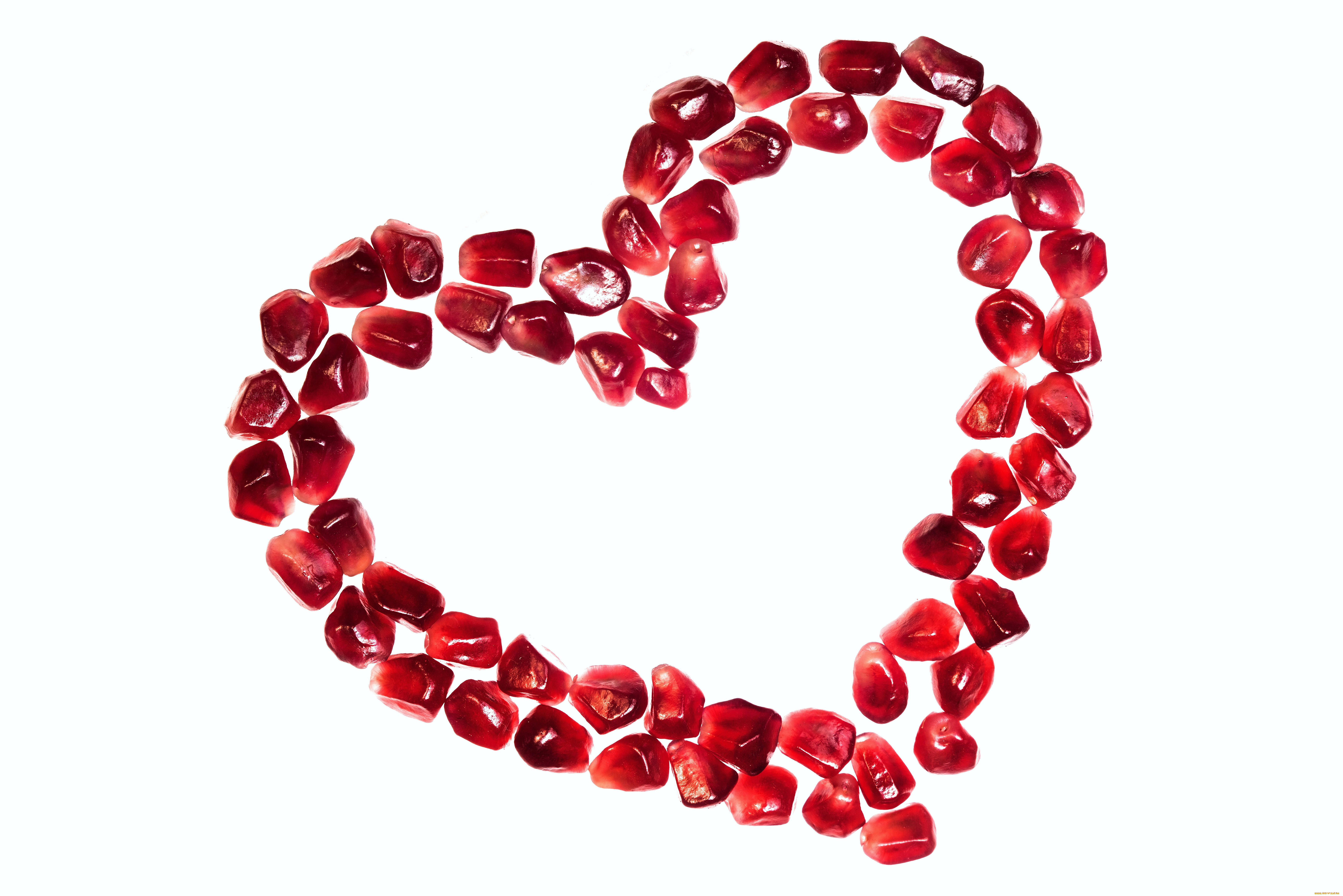 еда, гранат, сердечко, зерна