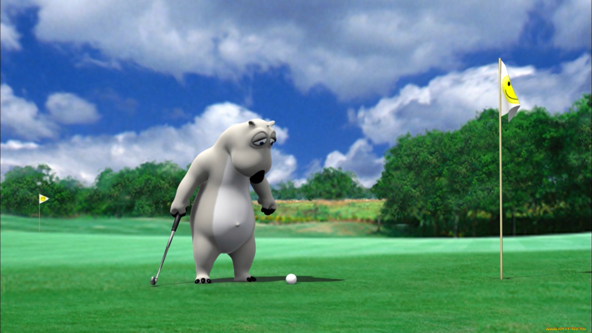 бернард, мультфильмы, bernard, медведь, мишка, медвежонок, гольф