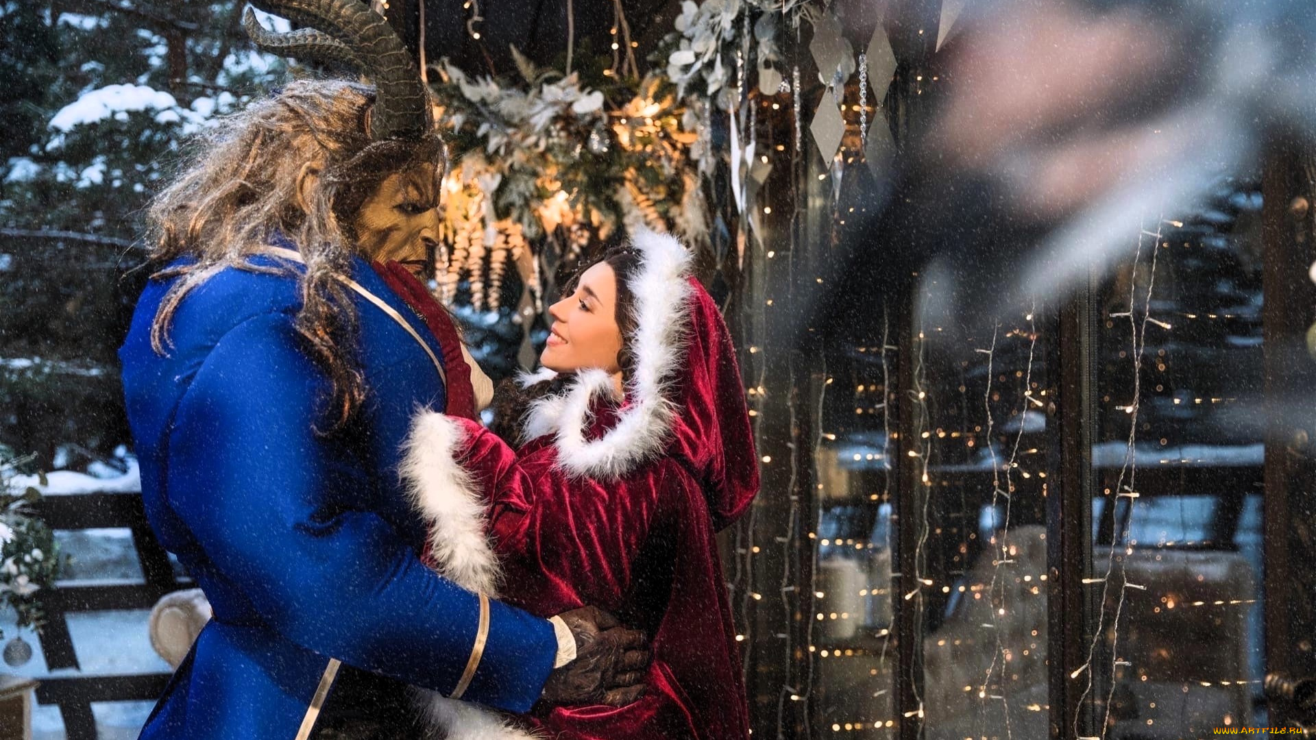 девушки, анна, шаховская, образы, косплей, наряды, костюмы, чудовище, красавица, снег, зима