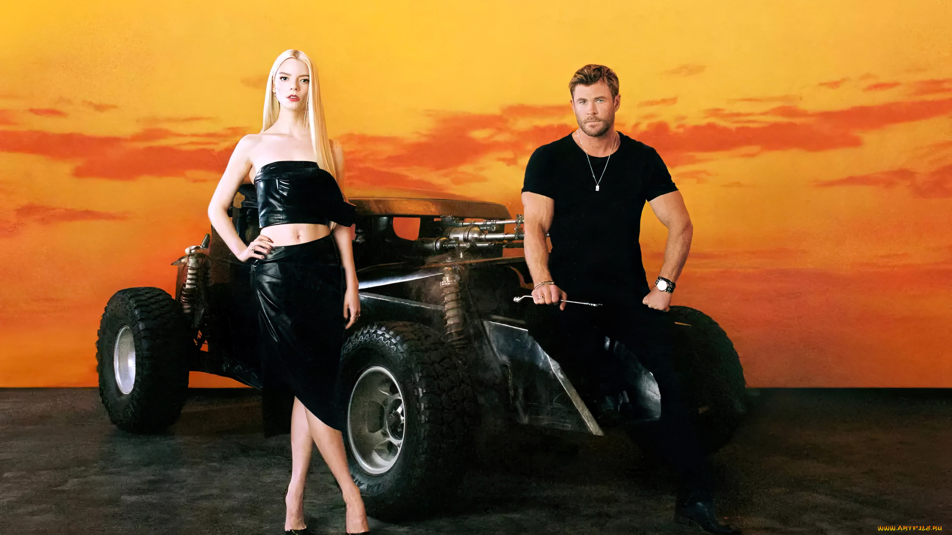 разное, знаменитости, anya, taylor, joy, chris, hemsworth, актеры, машина