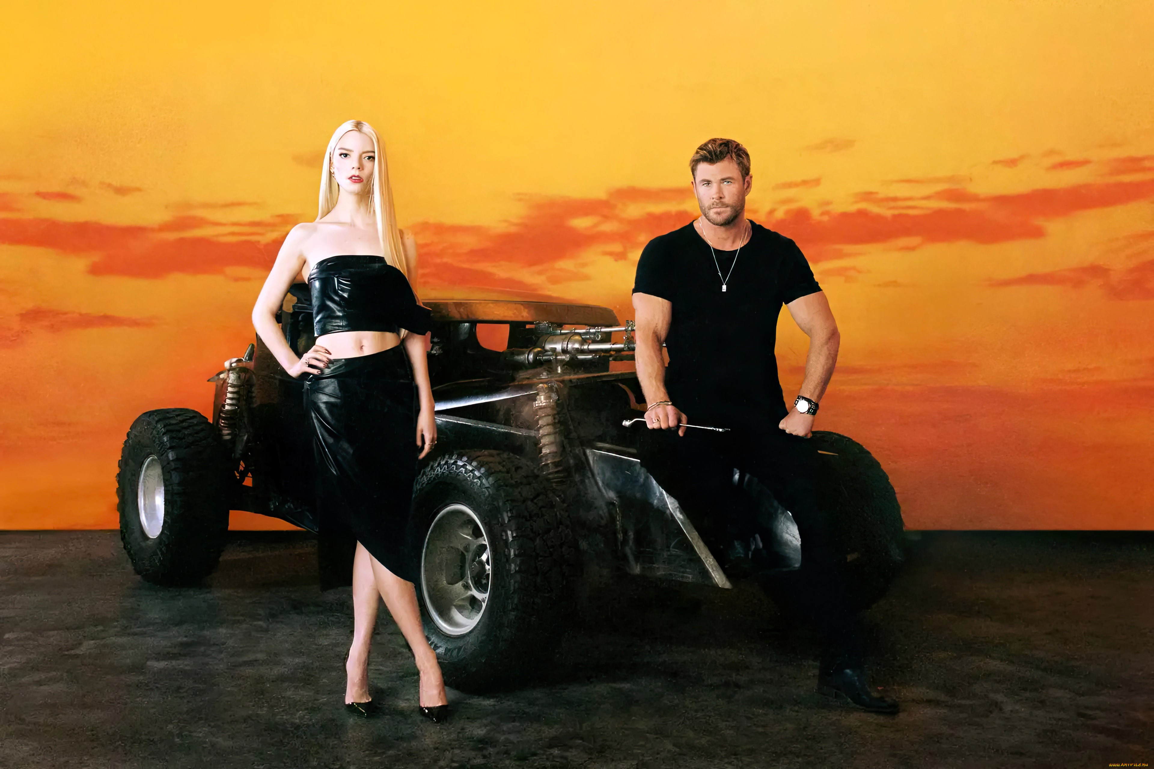 разное, знаменитости, anya, taylor, joy, chris, hemsworth, актеры, машина