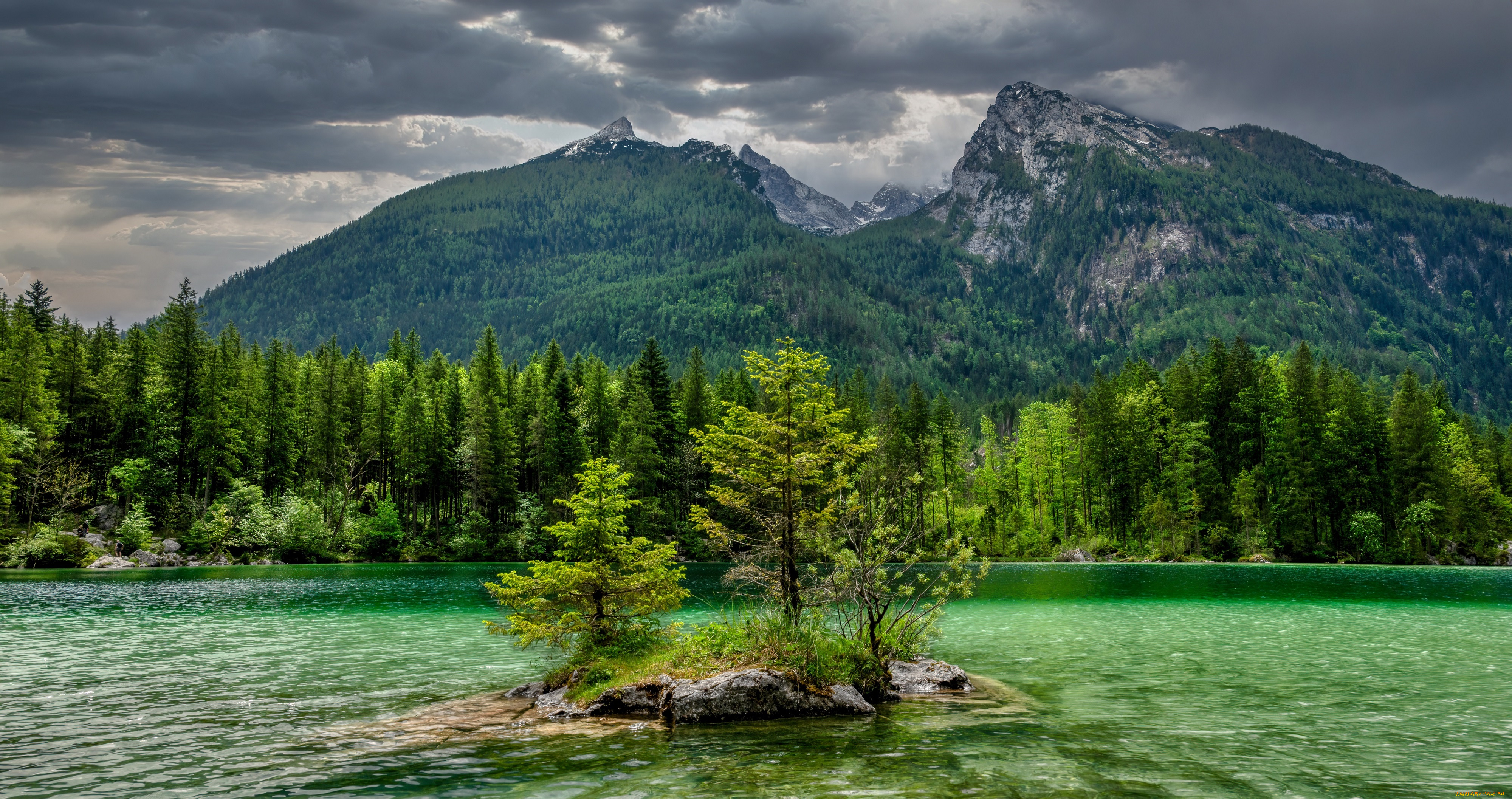 пейзаж, природа, реки, озера, небо, облака, скалы, деревья, лес, река, островок