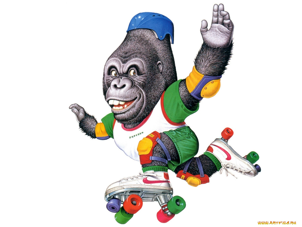 рисованные, животные, обезьяны