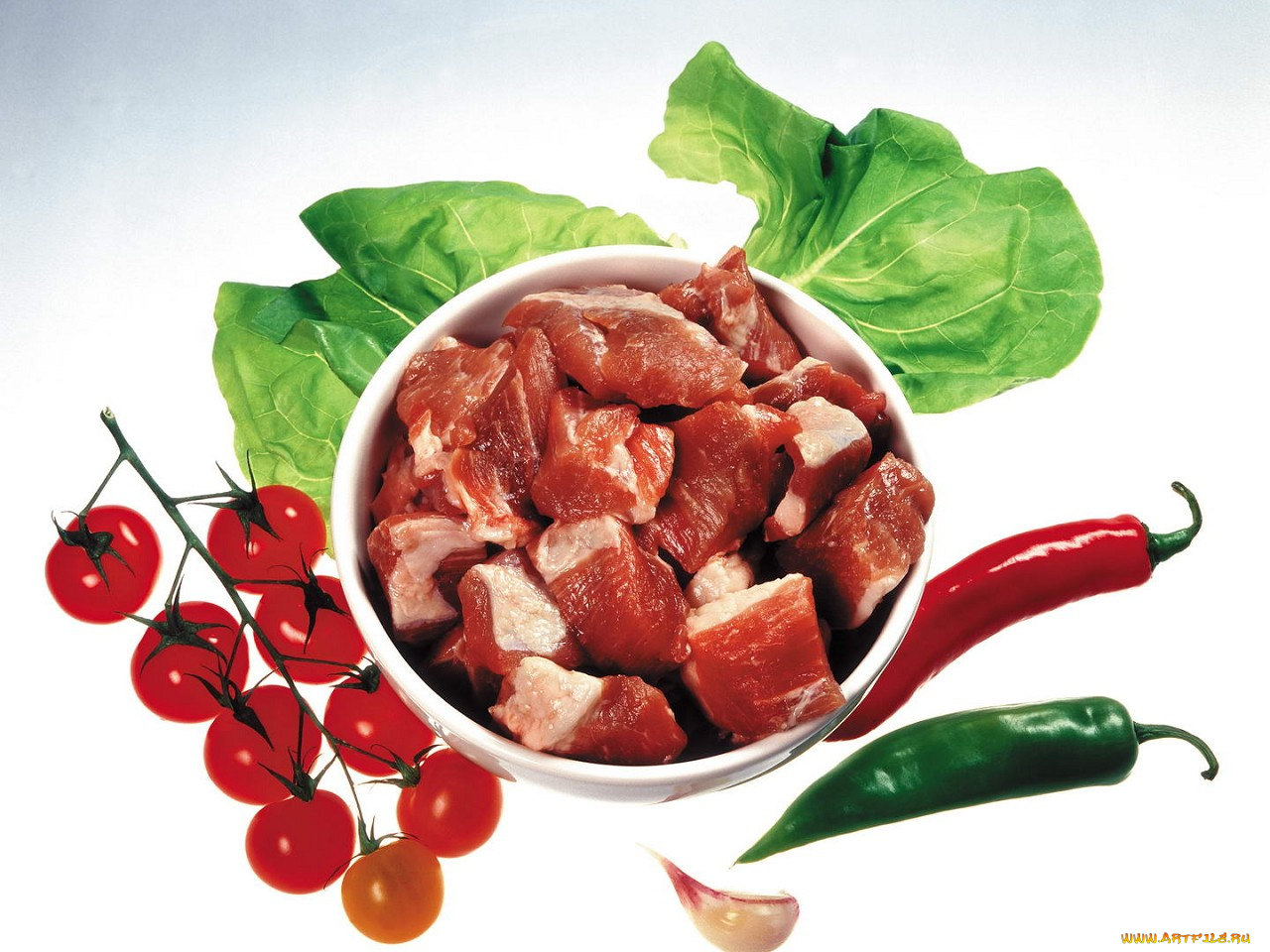 еда, мясные, блюда, томаты, помидоры