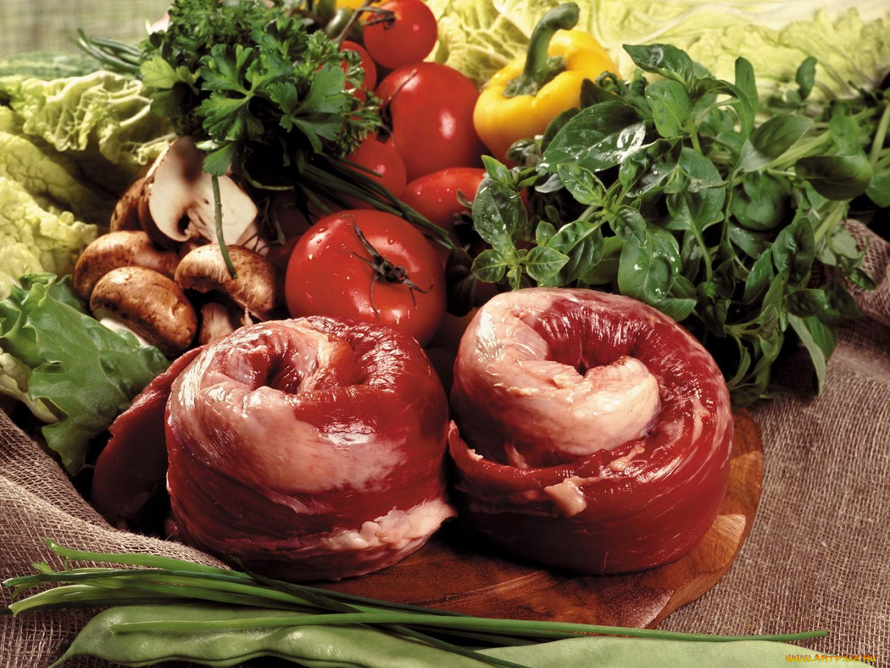 еда, мясные, блюда, томаты, помидоры