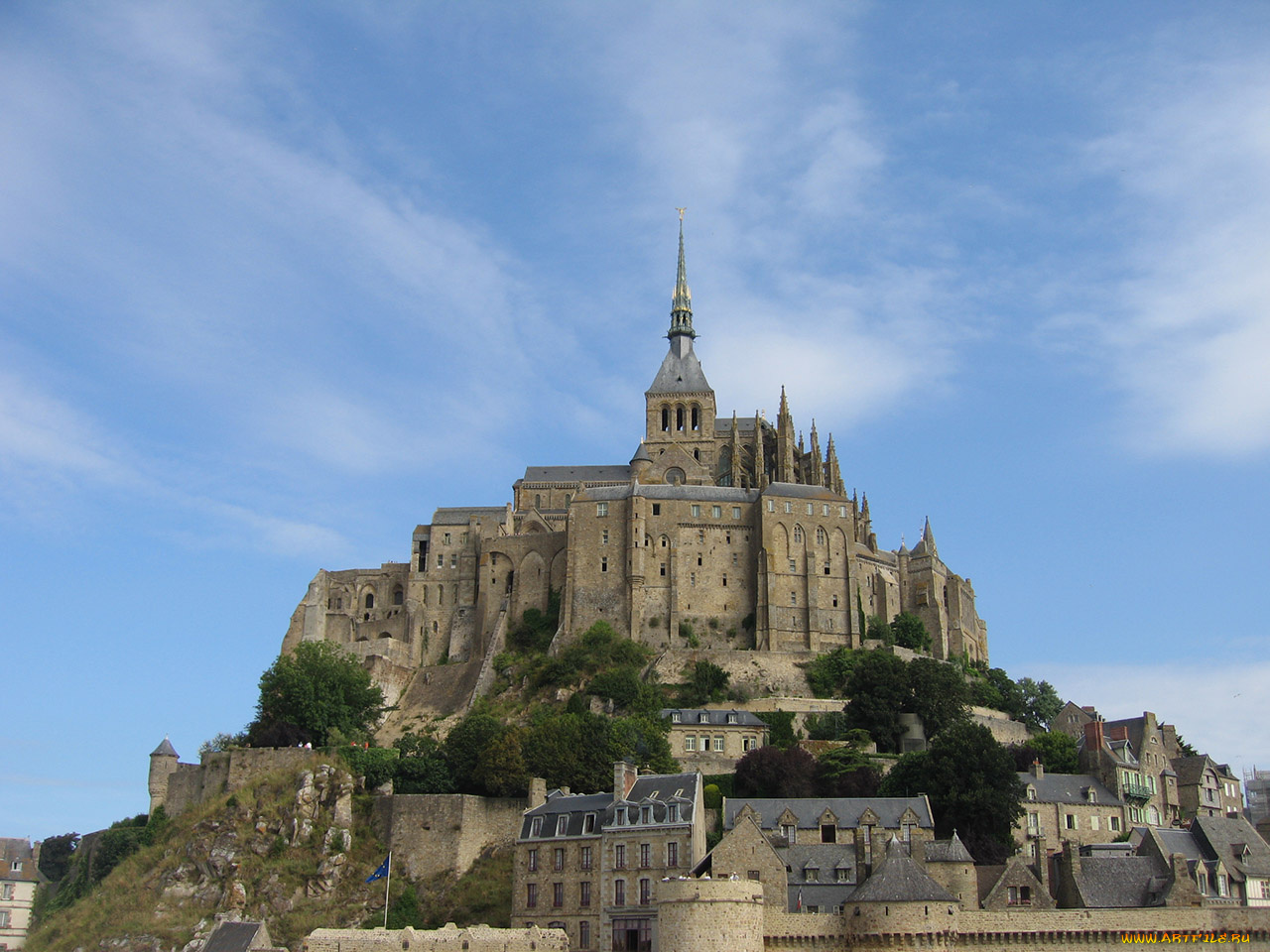 города, крепость, мон, сен, мишель, франция