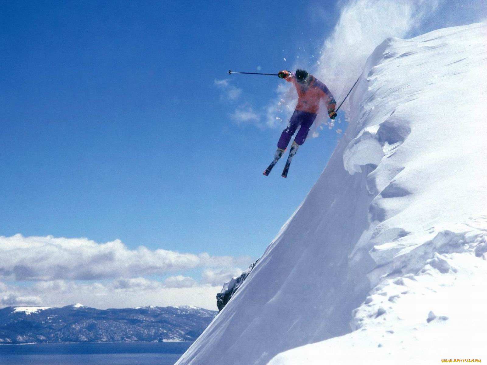 side, drop, alpine, meadows, lake, tahoe, california, спорт, лыжный