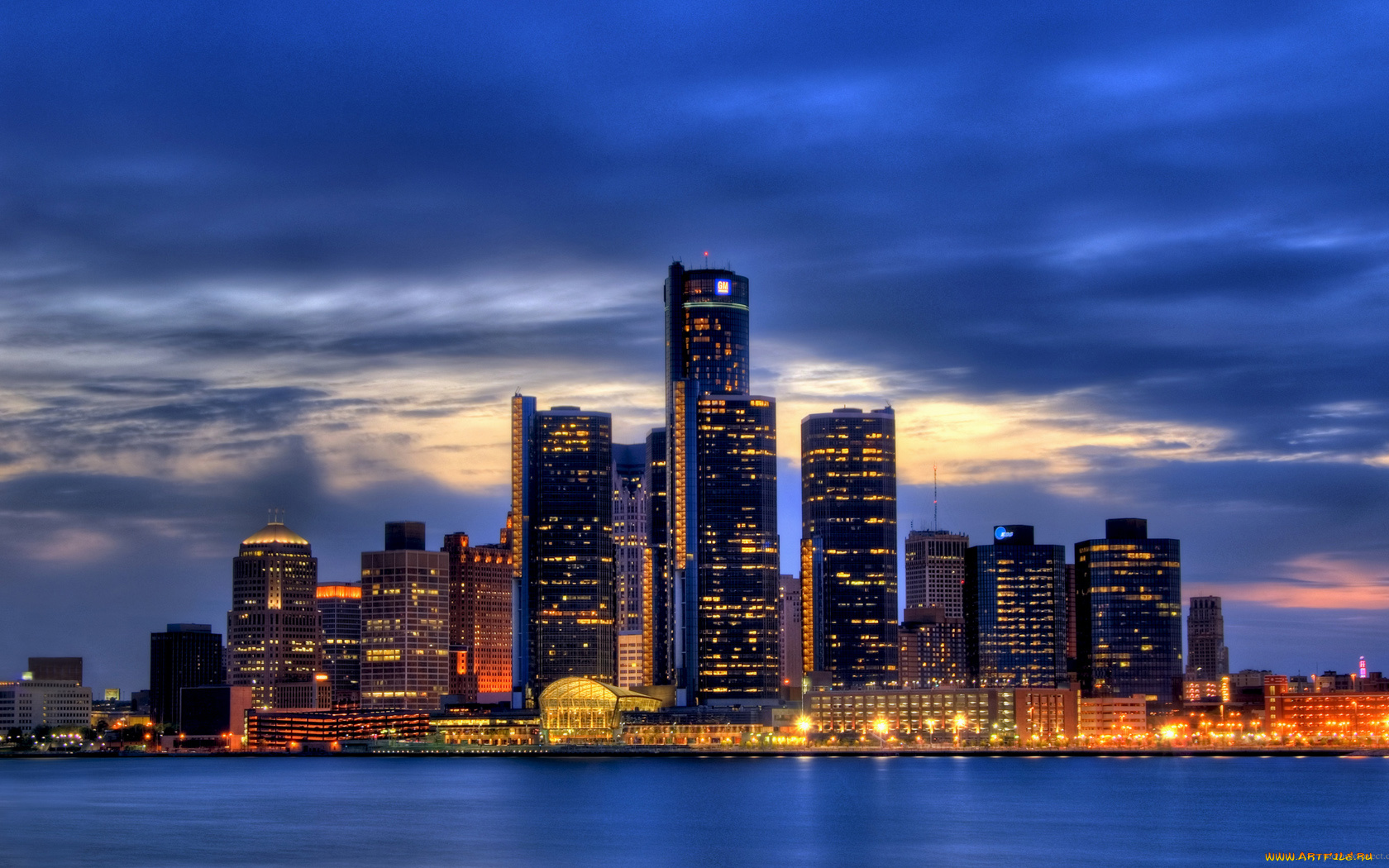 города, огни, ночного