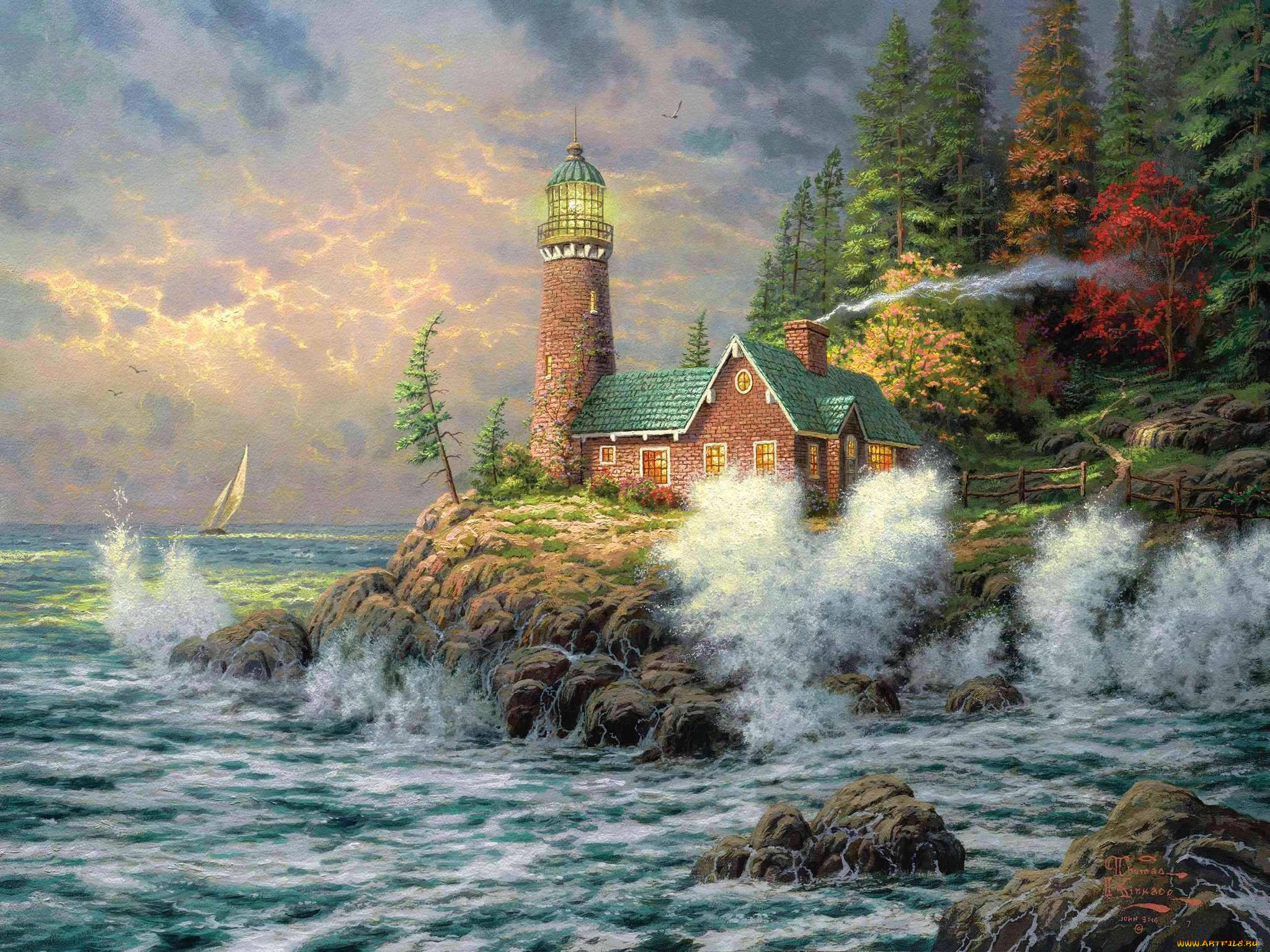 рисованные, thomas, kinkade