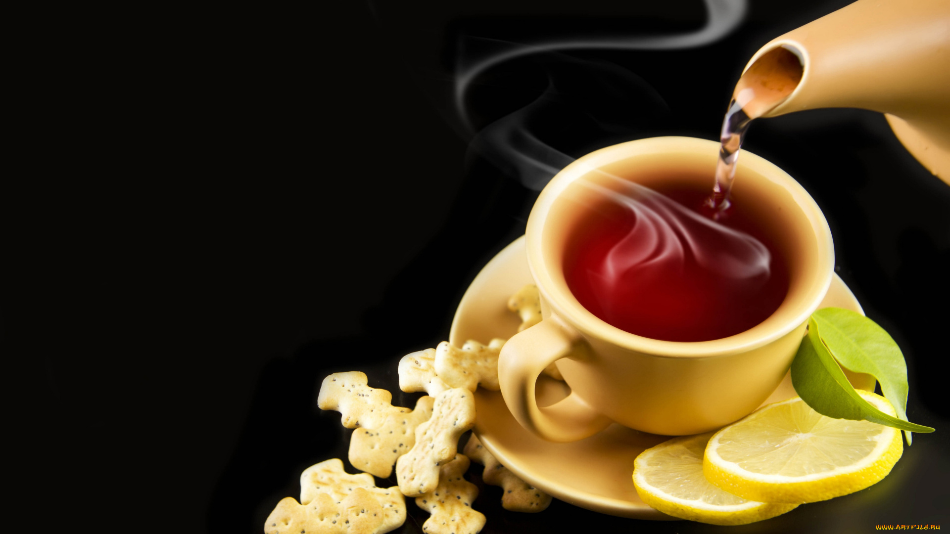 еда, напитки, Чай, лимон, чай