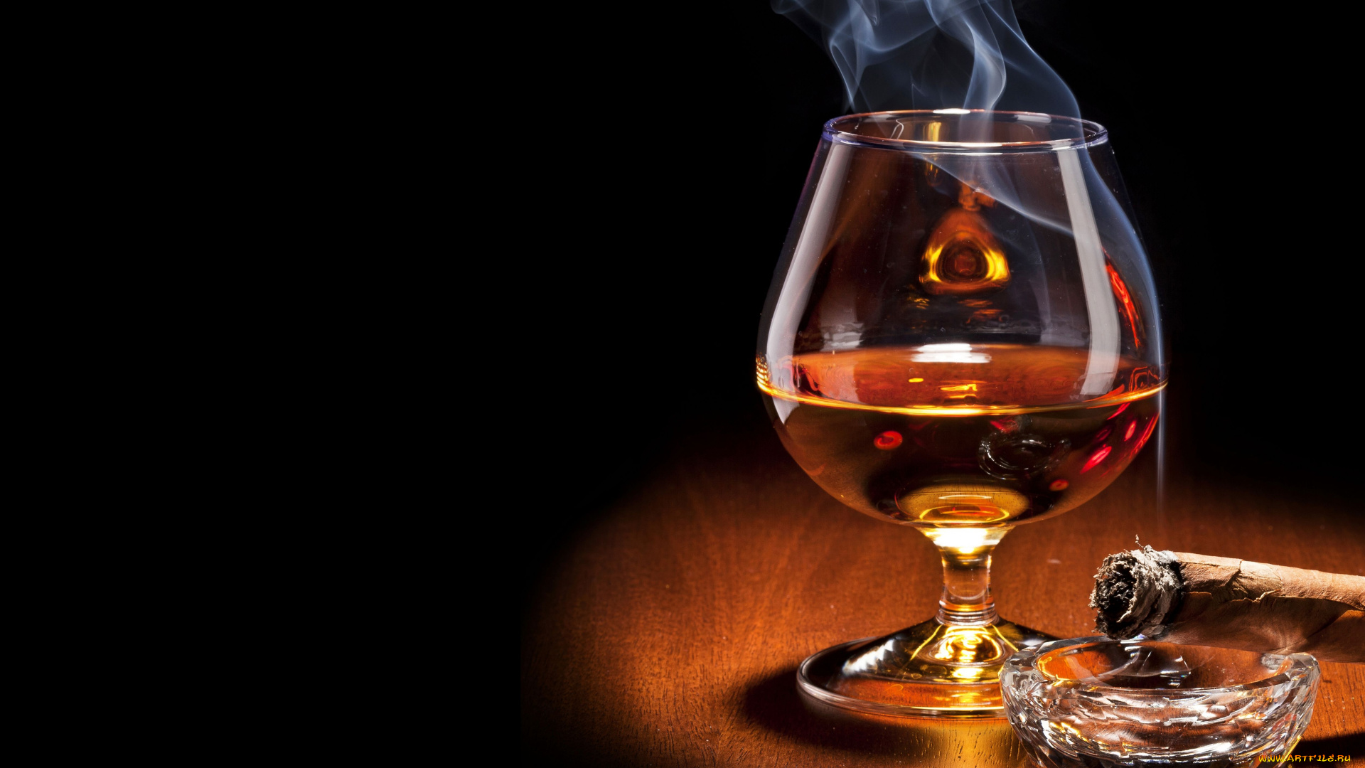 еда, напитки, дым, коньяк, сигара, пепельница, бокал