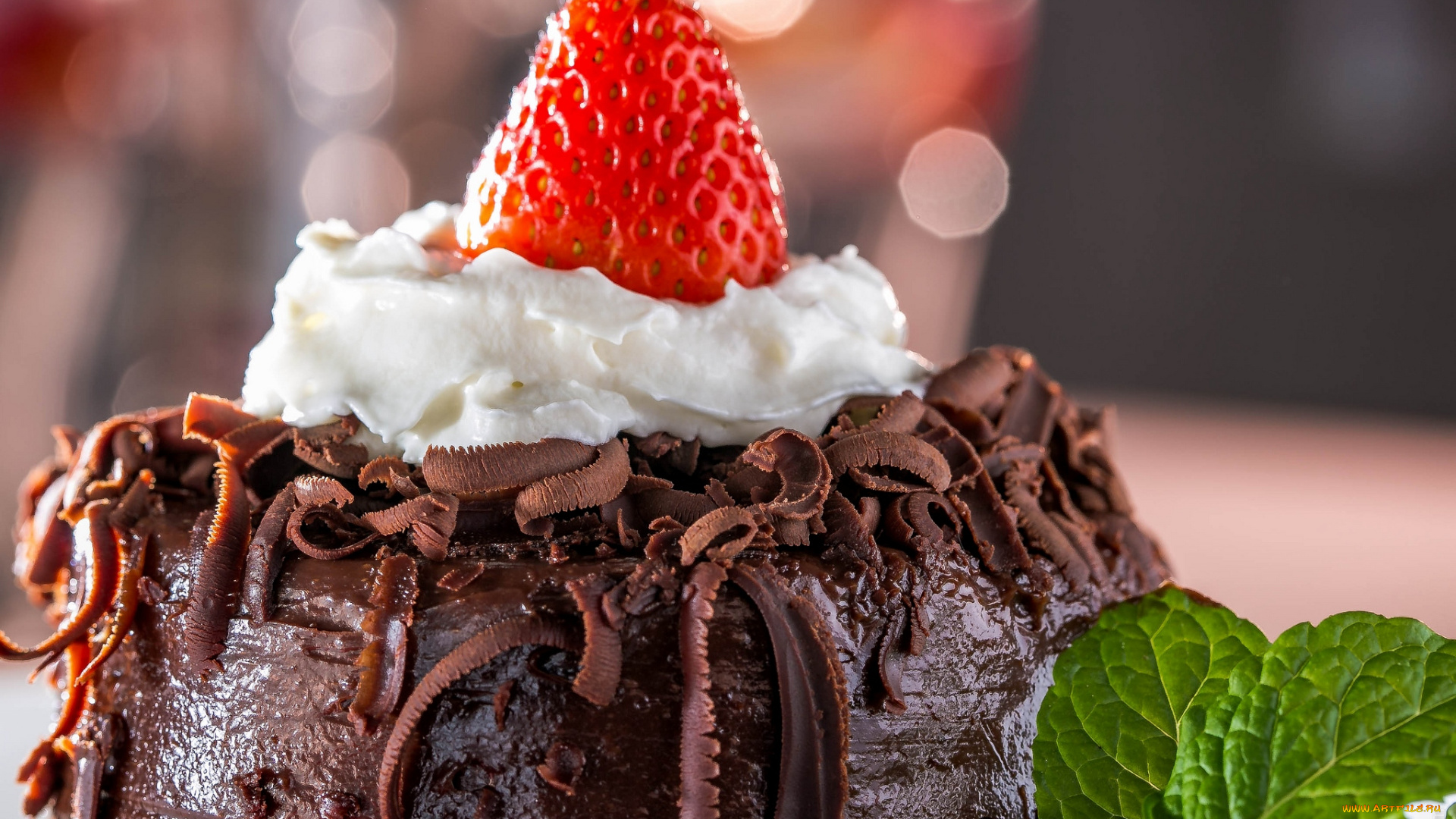 еда, пирожные, кексы, печенье, мята, шоколад, торт, клубника, сливки