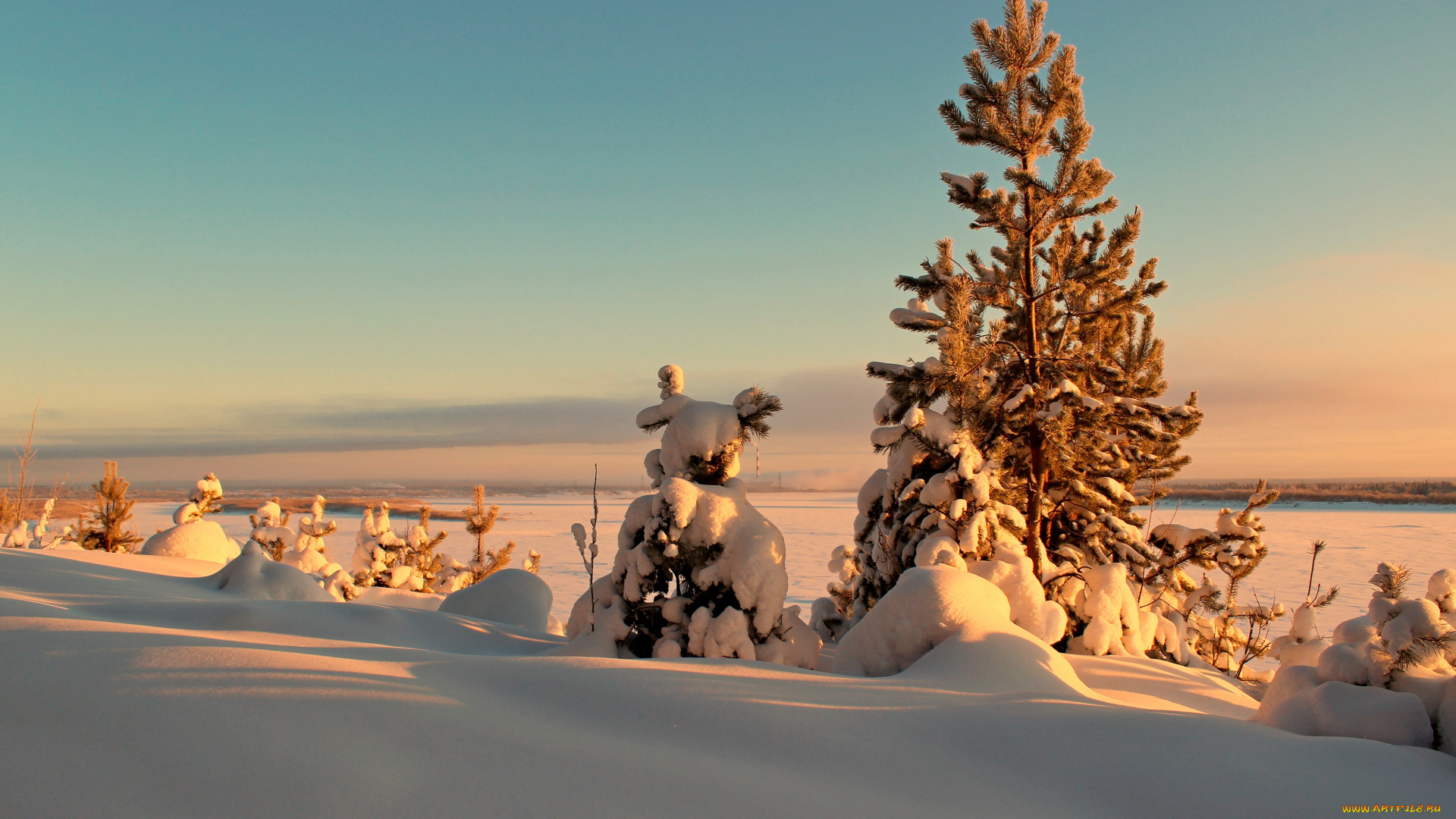 природа, зима, снег