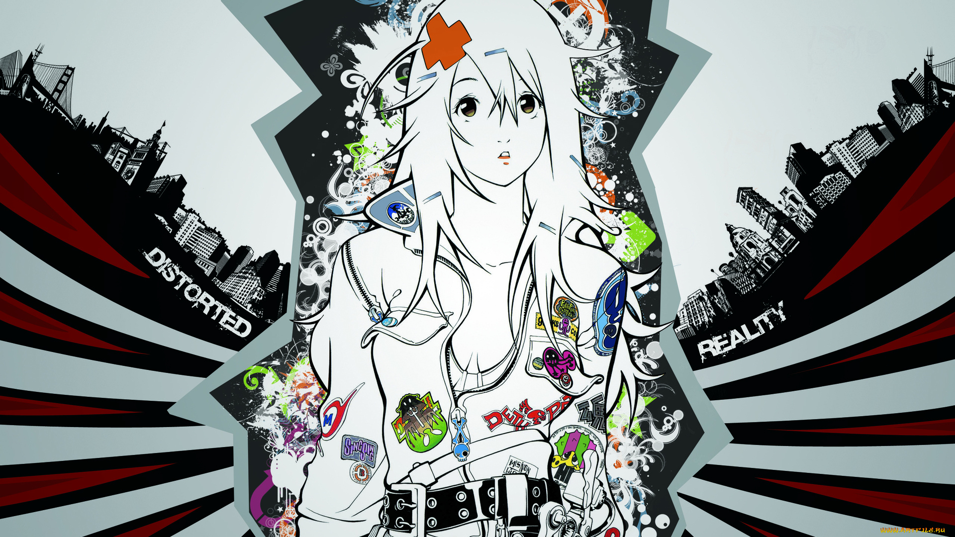 аниме, air, gear, глаза, значки, air, gear