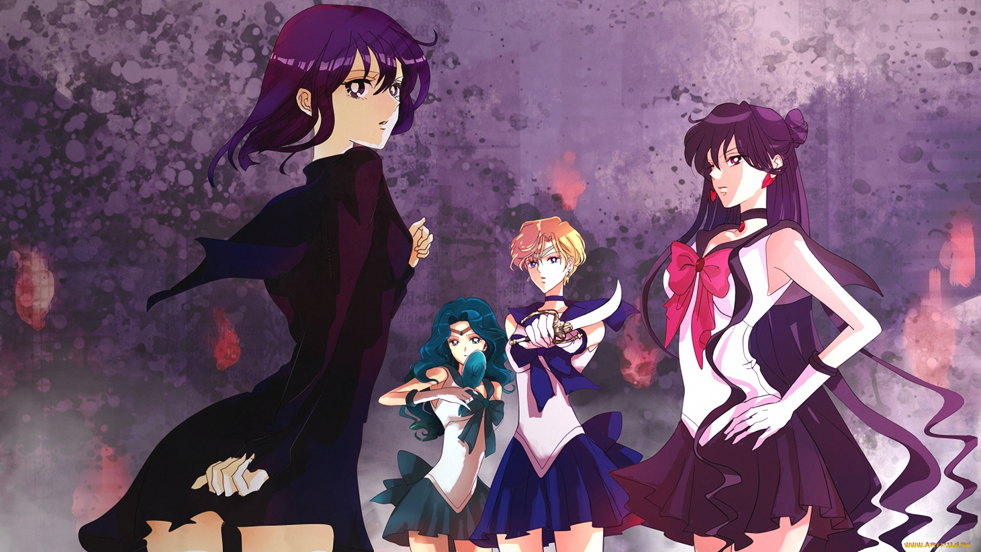 аниме, sailor, moon, pluton, neptun, saturn, uran