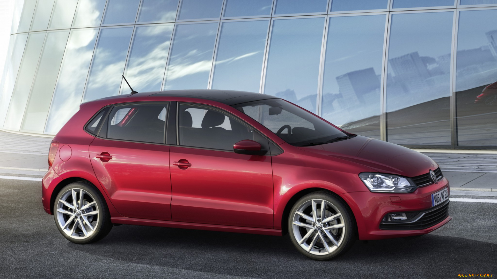 автомобили, volkswagen, polo, tsi, bluemotion, 5-door, typ, 6r, 2014, красный