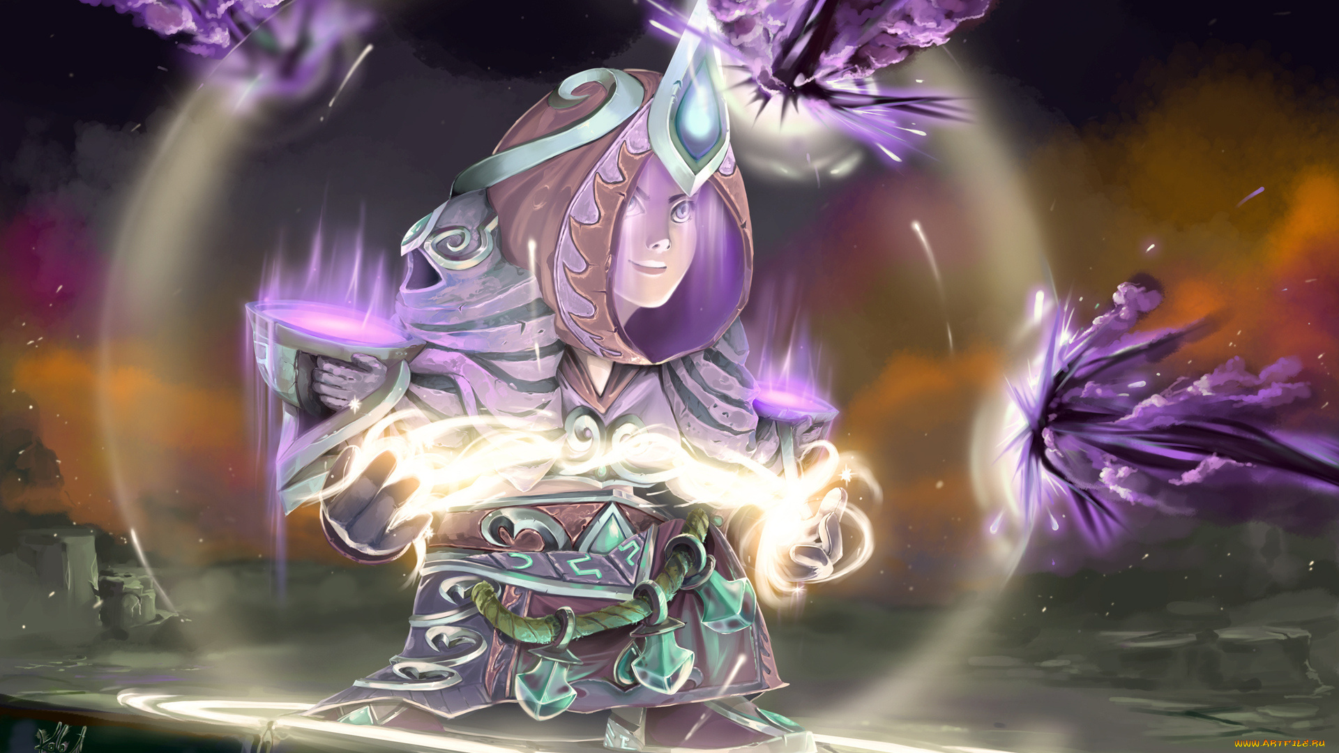 фэнтези, маги, , волшебники, облака, маг, девушка