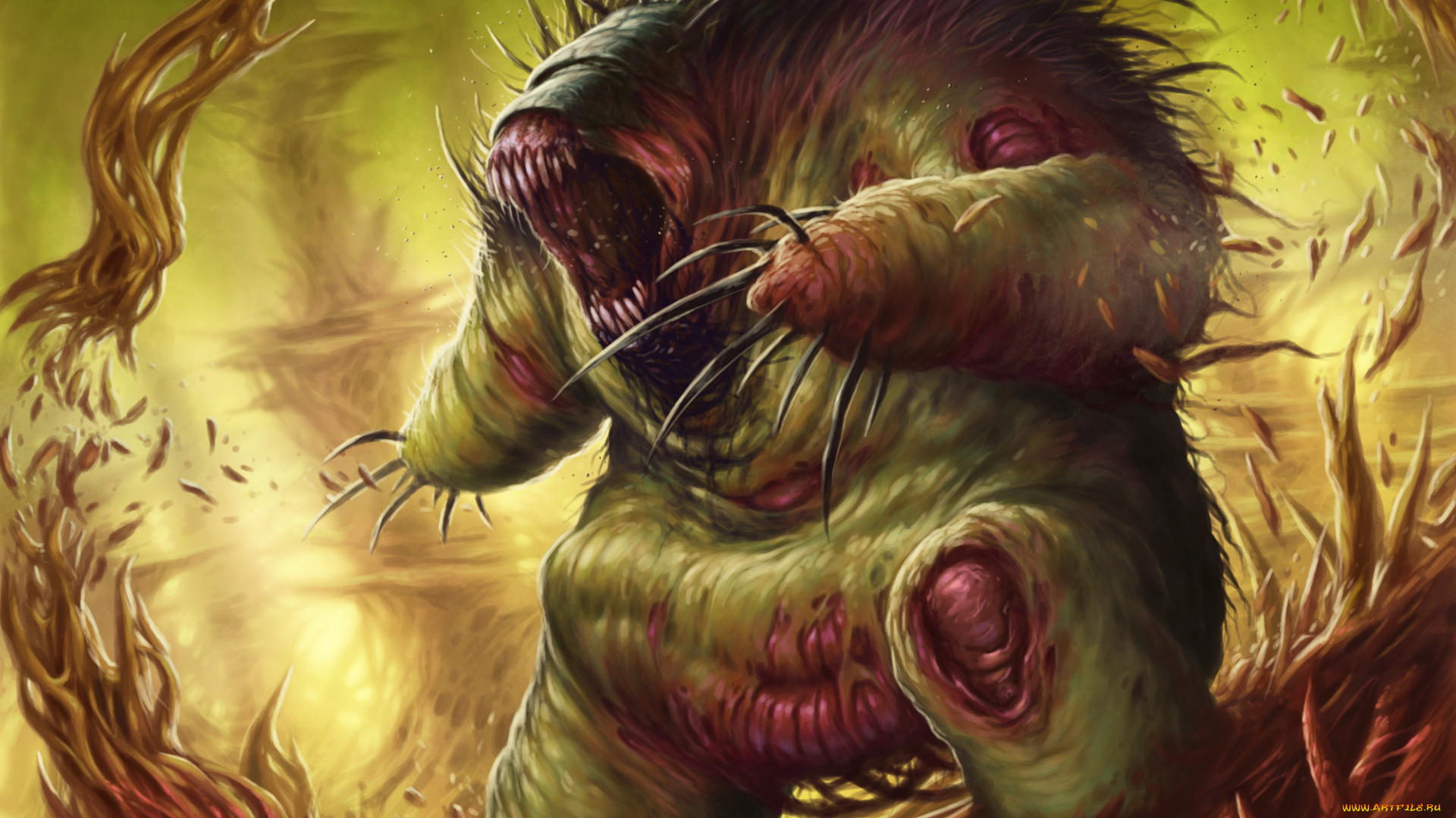 фэнтези, существа, чудовище, иной, мир, пасть, монстр