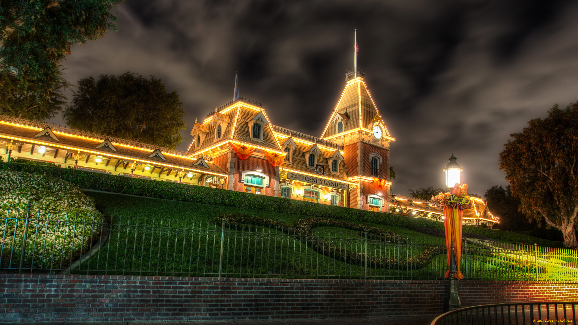 города, диснейленд, сша, калифорния, анахайм, дизайн, hdr, ночь, парки
